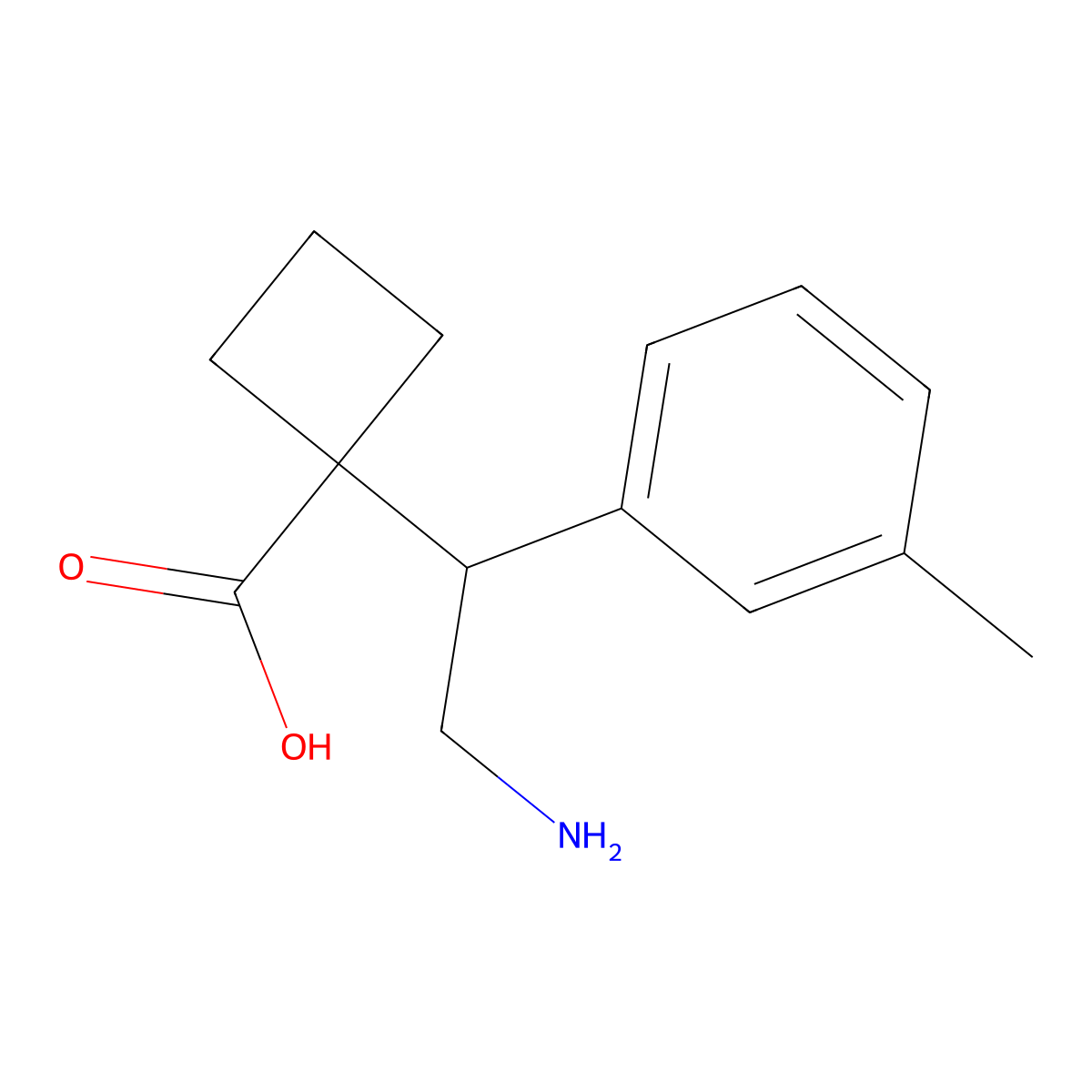 1-[2-Amino-1-(3-methylphenyl)ethyl]cyclobutane-1-carboxylic acid molecular structure, CAS 2059936-47-7