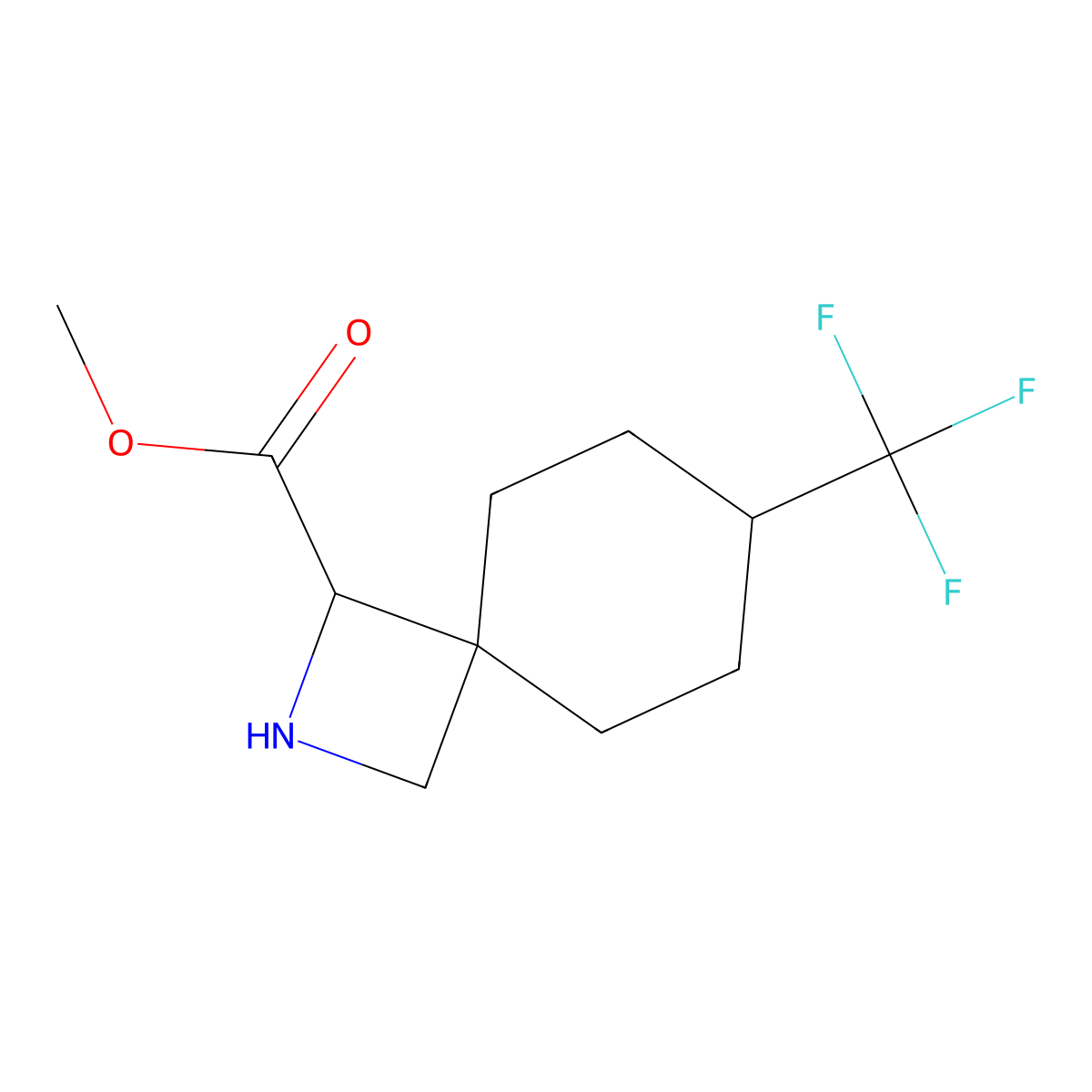 Methyl 7-(trifluoromethyl)-2-azaspiro[3.5]nonane-1-carboxylate molecular structure, CAS 2059936-48-8