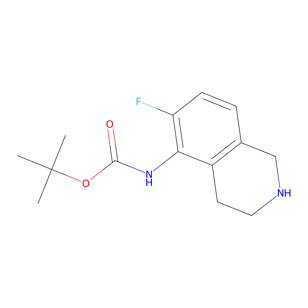 tert-Butyl N-(6-fluoro-1,2,3,4-tetrahydroisoquinolin-5-yl)carbamate molecular structure, CAS 2059936-53-5