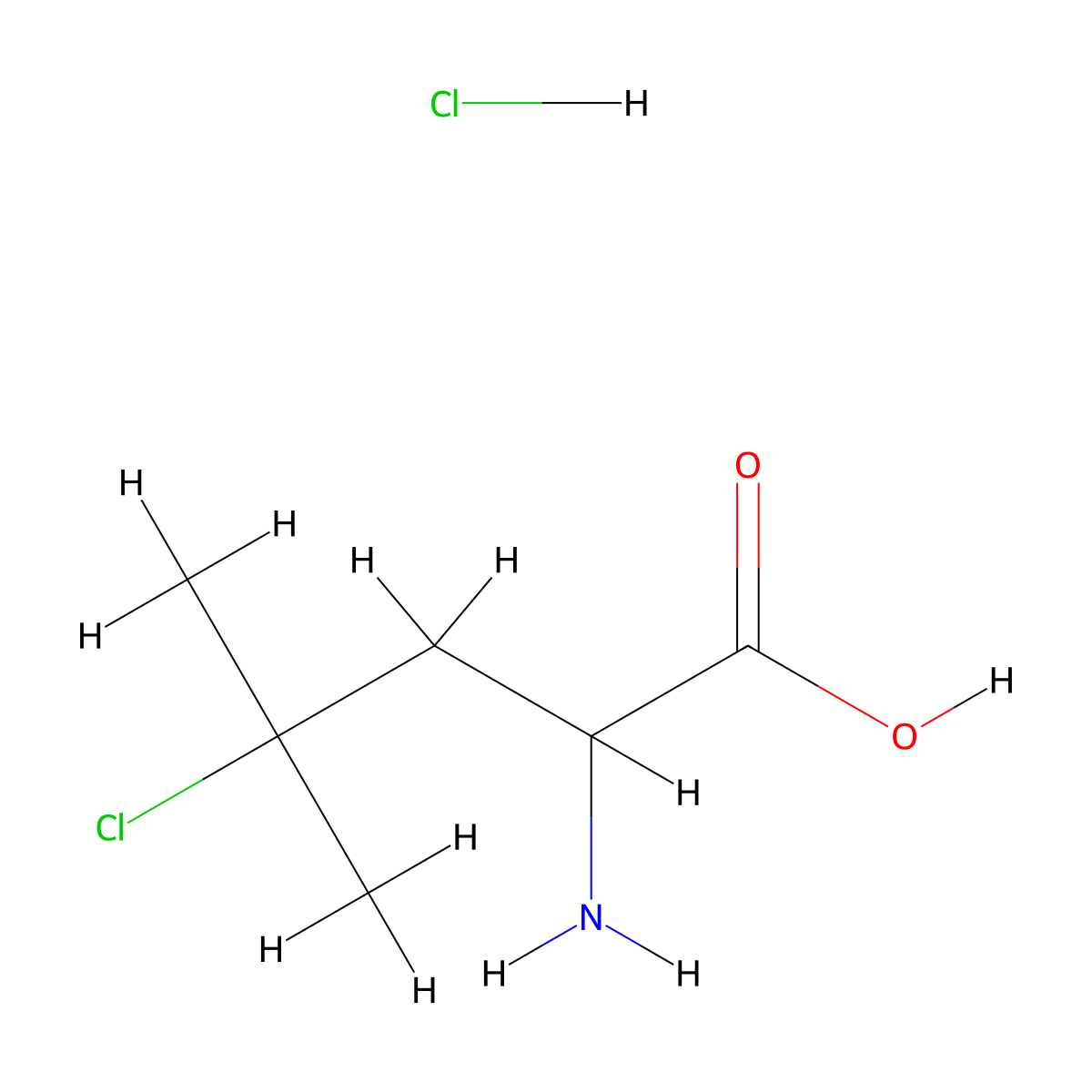 2-Amino-4-chloro-4-methylpentanoic acid hydrochloride molecular structure, CAS 2059936-57-9