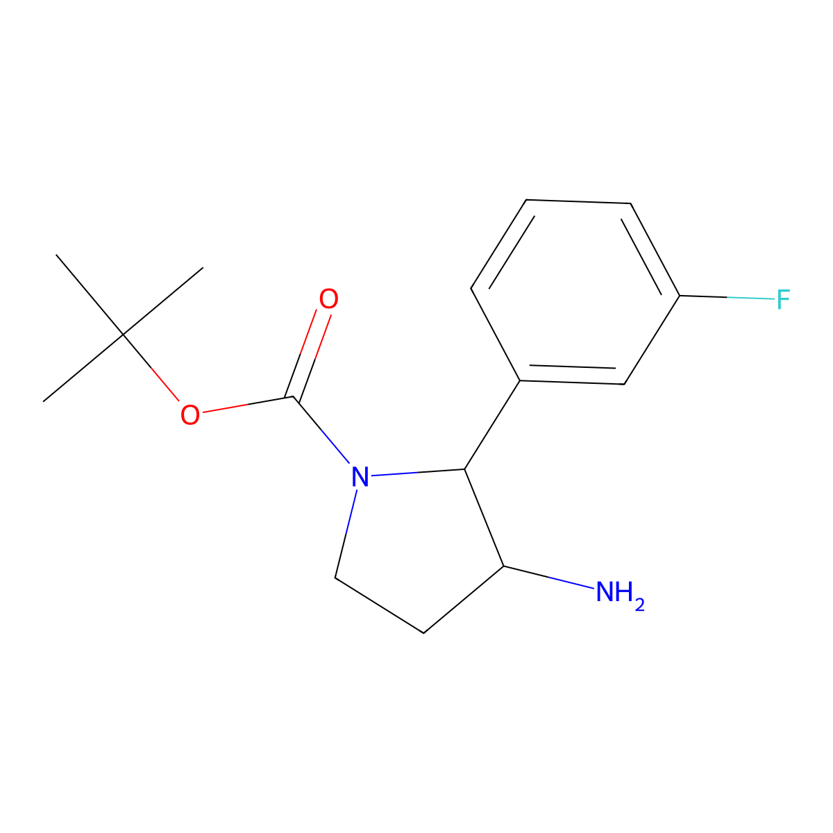tert-Butyl 3-amino-2-(3-fluorophenyl)pyrrolidine-1-carboxylate molecular structure, CAS 2059936-61-5