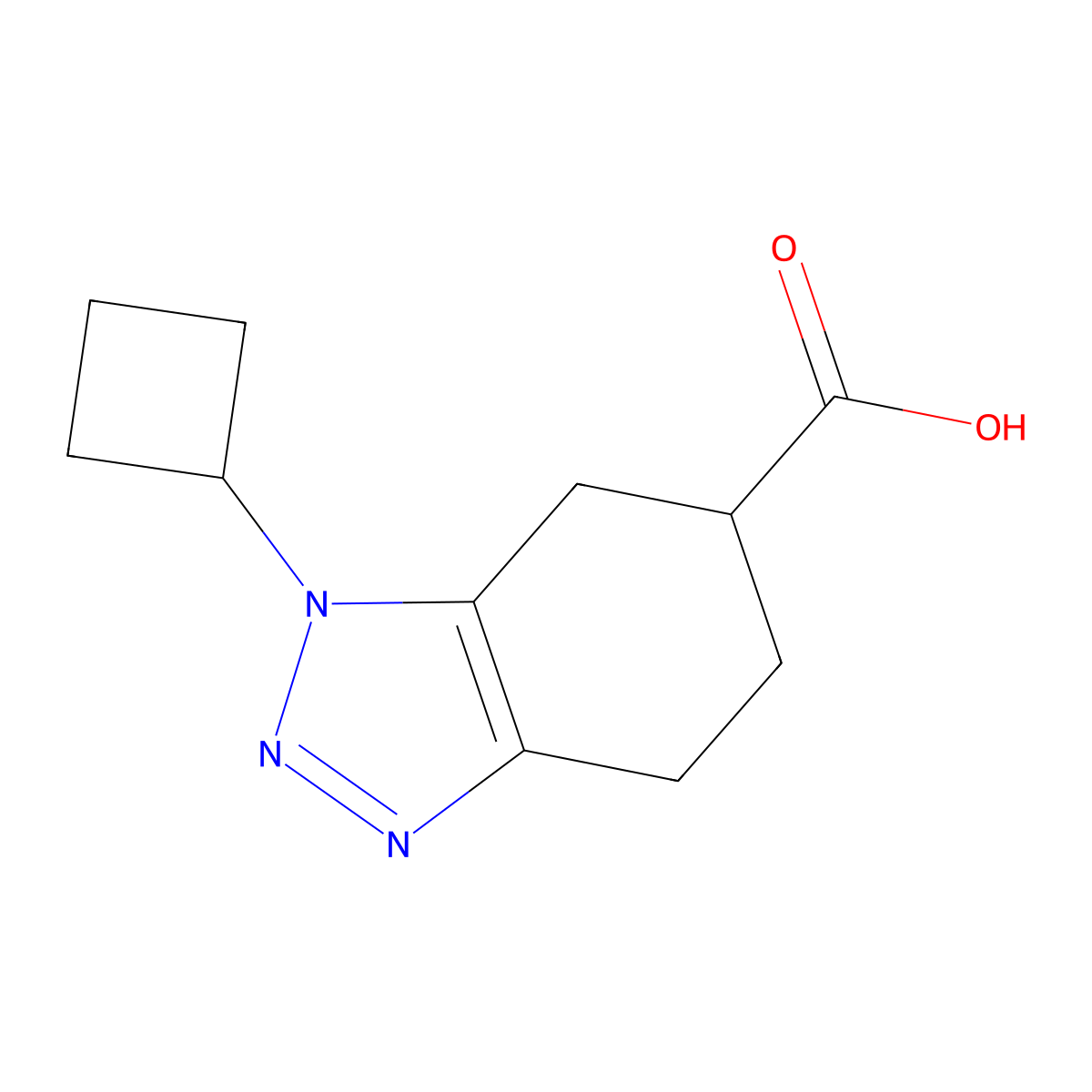 1-Cyclobutyl-4,5,6,7-tetrahydro-1H-1,2,3-benzotriazole-6-carboxylic acid molecular structure, CAS 2059936-64-8