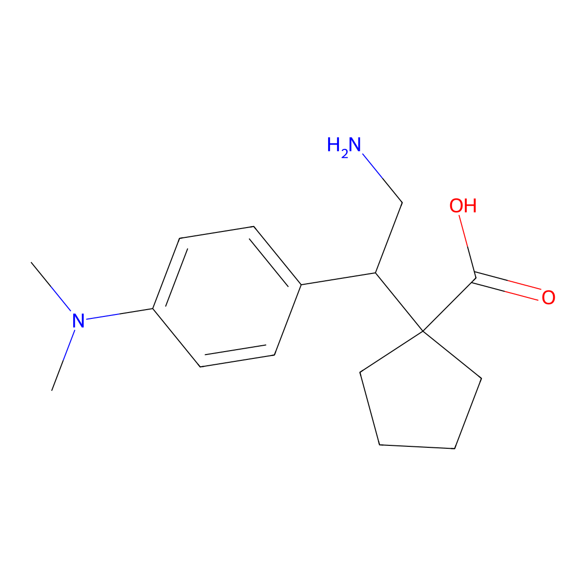 1-{2-Amino-1-[4-(dimethylamino)phenyl]ethyl}cyclopentane-1-carboxylic acid molecular structure, CAS 2059936-65-9