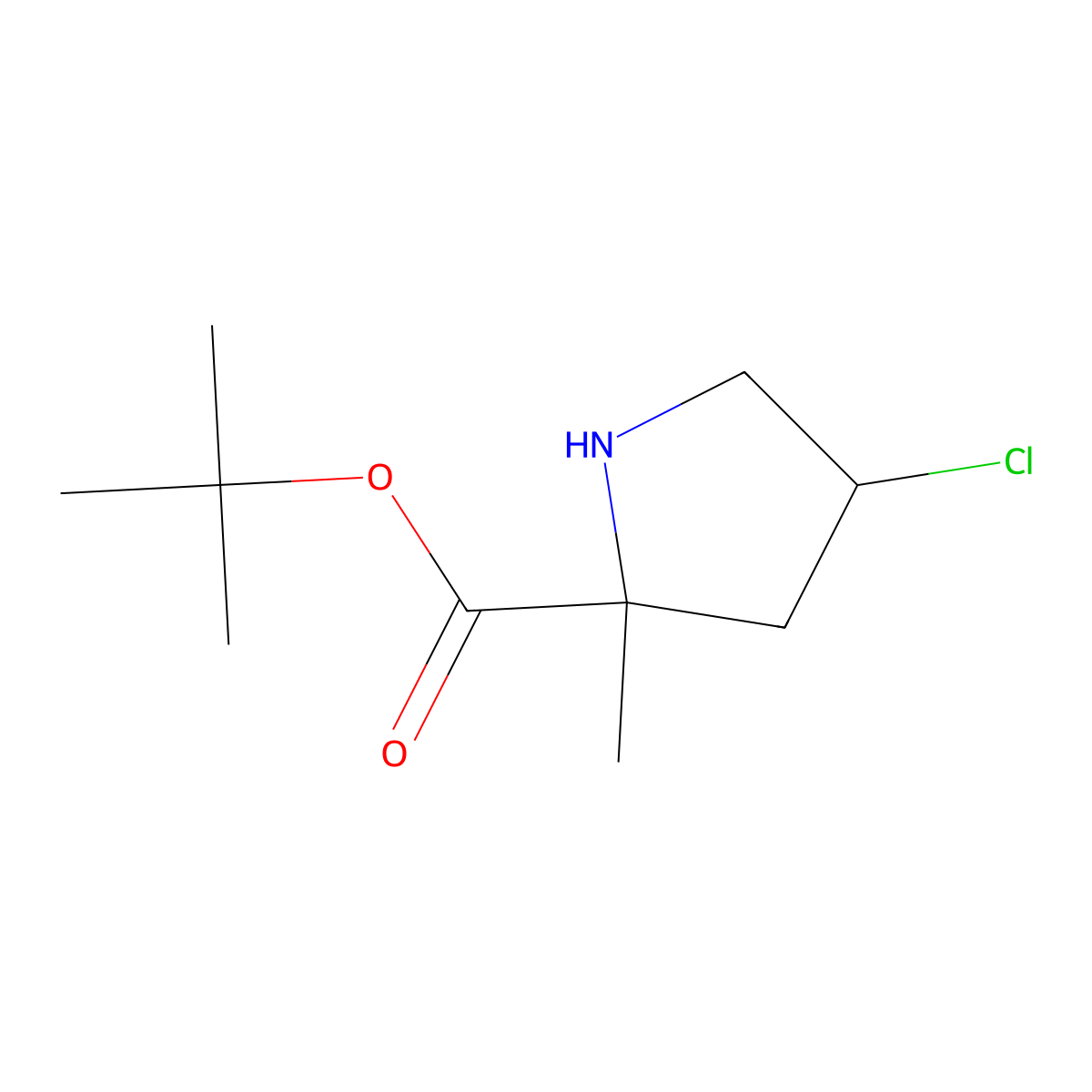 tert-Butyl 4-chloro-2-methylpyrrolidine-2-carboxylate molecular structure, CAS 2059936-66-0