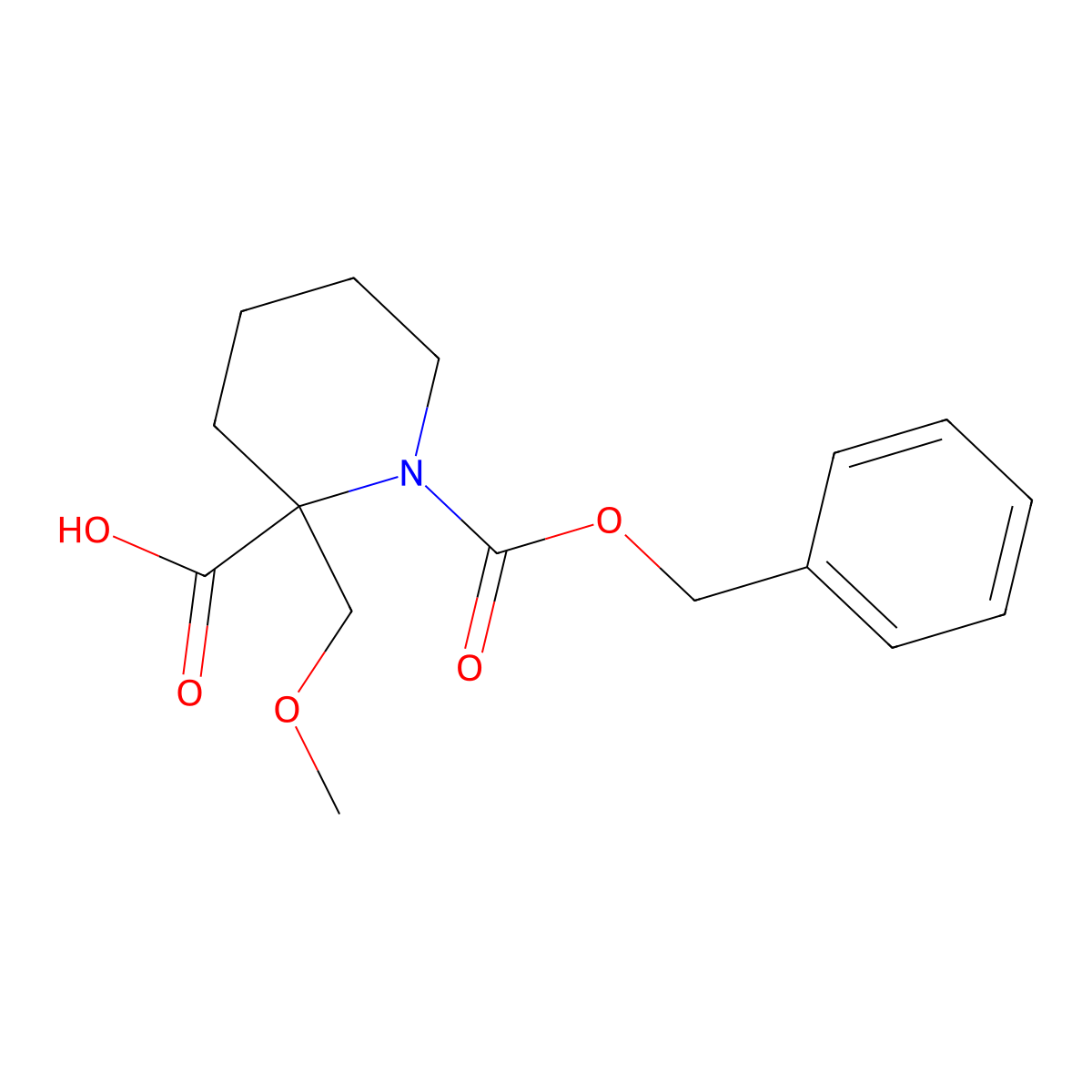 1-[(Benzyloxy)carbonyl]-2-(methoxymethyl)piperidine-2-carboxylic acid molecular structure, CAS 2059936-96-6
