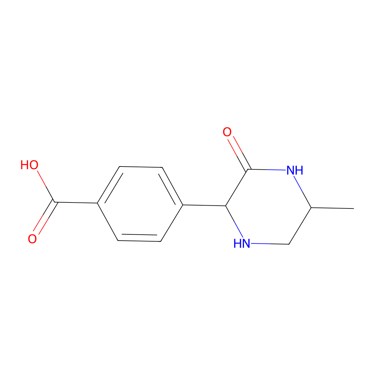 4-(5-Methyl-3-oxopiperazin-2-yl)benzoic acid molecular structure, CAS 2059936-97-7
