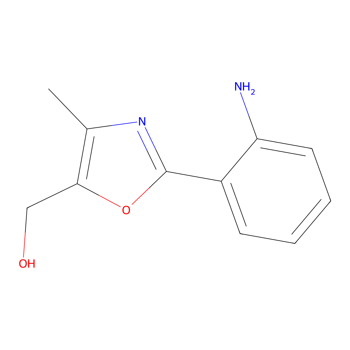 [2-(2-Aminophenyl)-4-methyl-1,3-oxazol-5-yl]methanol molecular structure, CAS 2059937-02-7