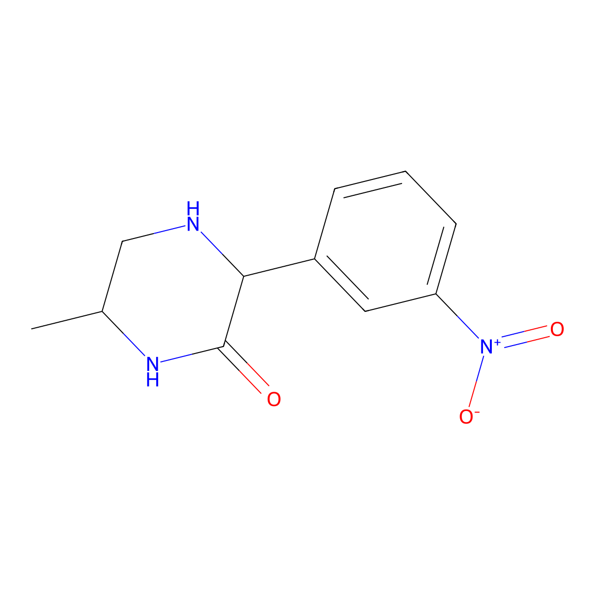 6-Methyl-3-(3-nitrophenyl)piperazin-2-one molecular structure, CAS 2059937-03-8