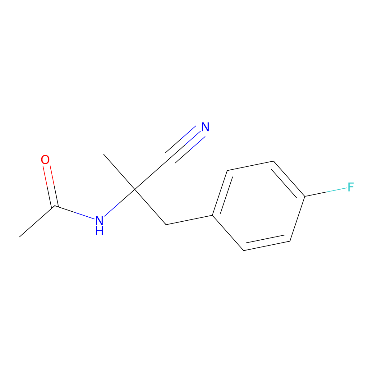N-{1-cyano-1-[(4-fluorophenyl)methyl]ethyl}acetamide molecular structure, CAS 2059937-04-9