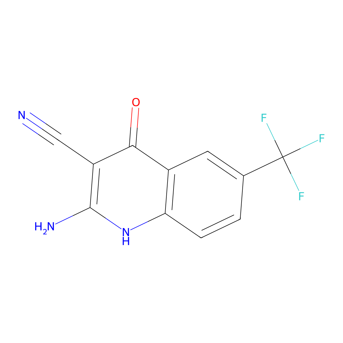 2-Amino-4-hydroxy-6-(trifluoromethyl)quinoline-3-carbonitrile molecular structure, CAS 2059937-05-0