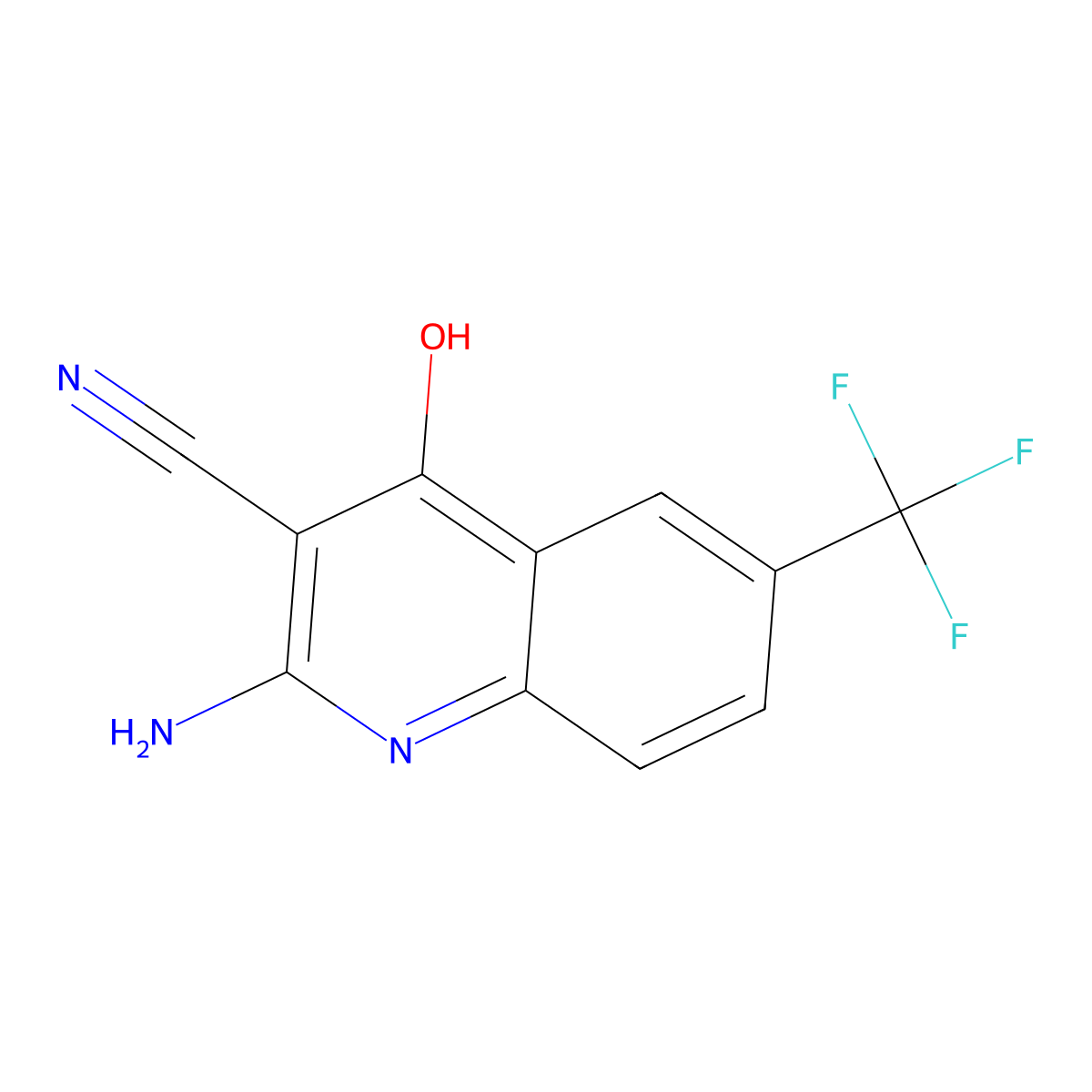 2-Amino-4-hydroxy-6-(trifluoromethyl)quinoline-3-carbonitrile molecular structure, CAS 2059937-05-0