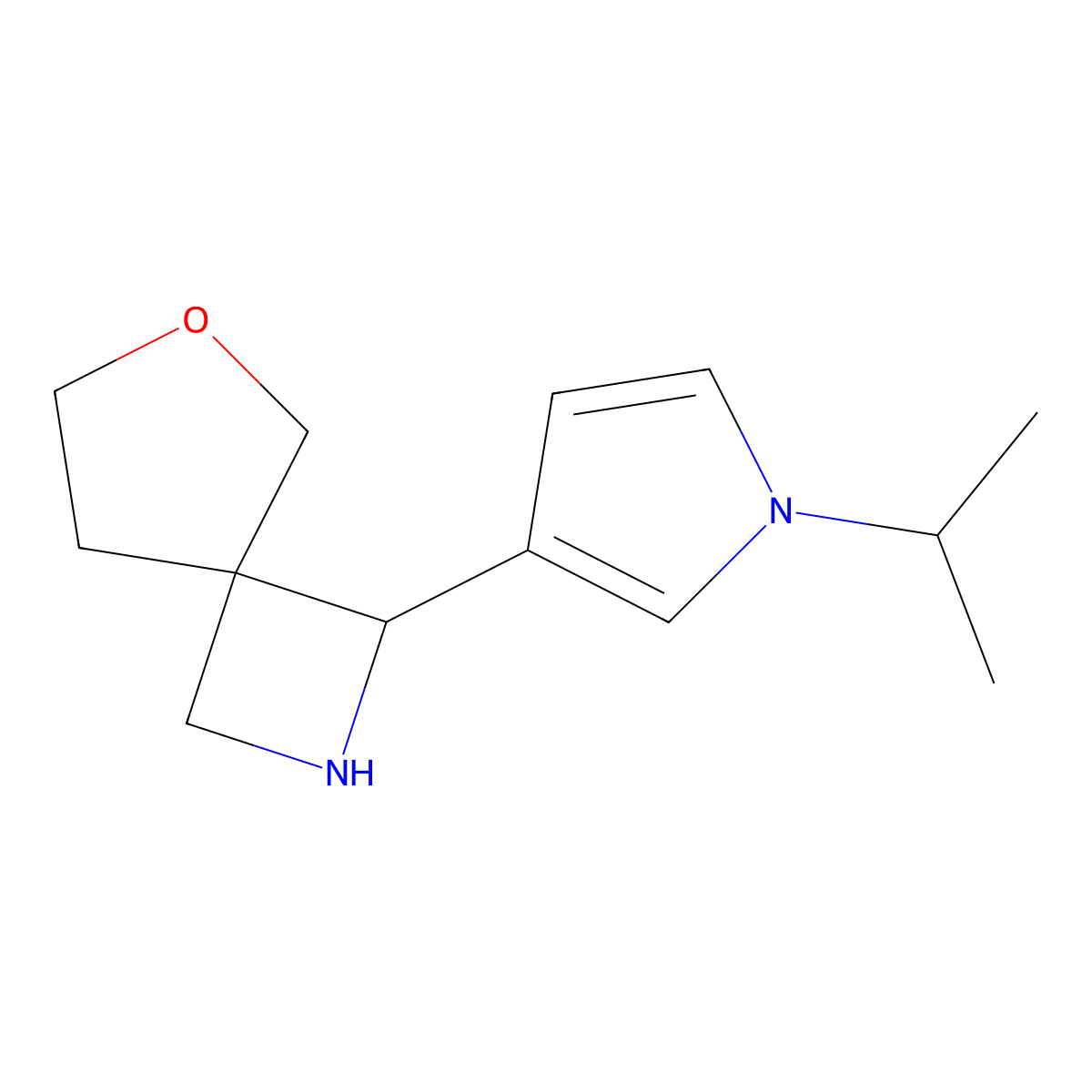1-[1-(Propan-2-yl)-1H-pyrrol-3-yl]-6-oxa-2-azaspiro[3.4]octane molecular structure, CAS 2059937-09-4