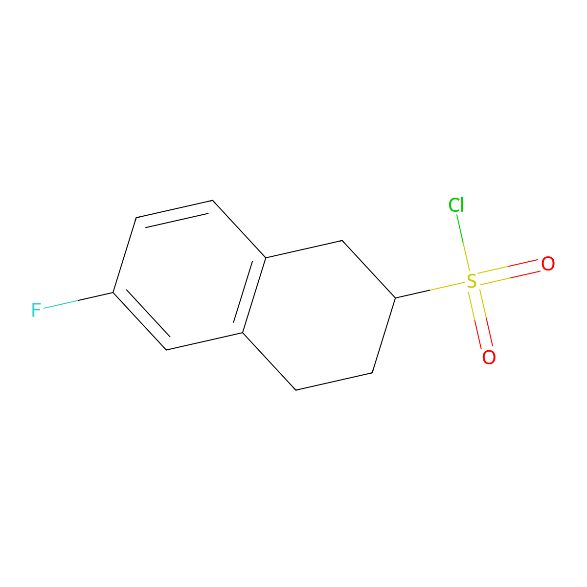 6-Fluoro-1,2,3,4-tetrahydronaphthalene-2-sulfonyl chloride molecular structure, CAS 2059937-11-8