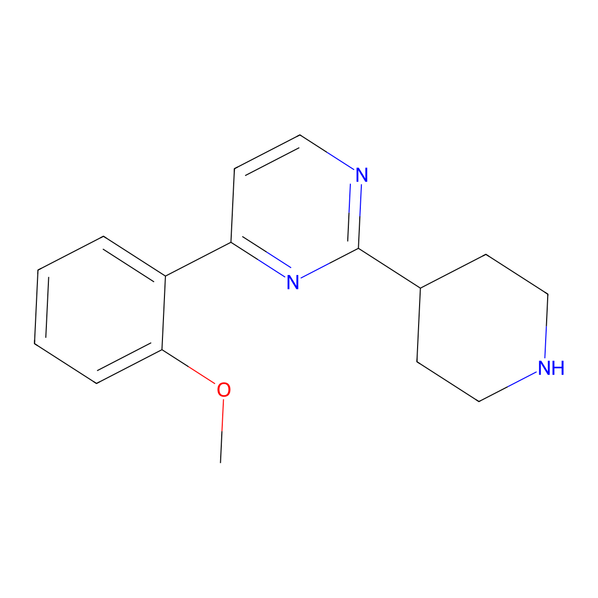 4-(2-Methoxyphenyl)-2-(piperidin-4-yl)pyrimidine molecular structure, CAS 2059937-12-9