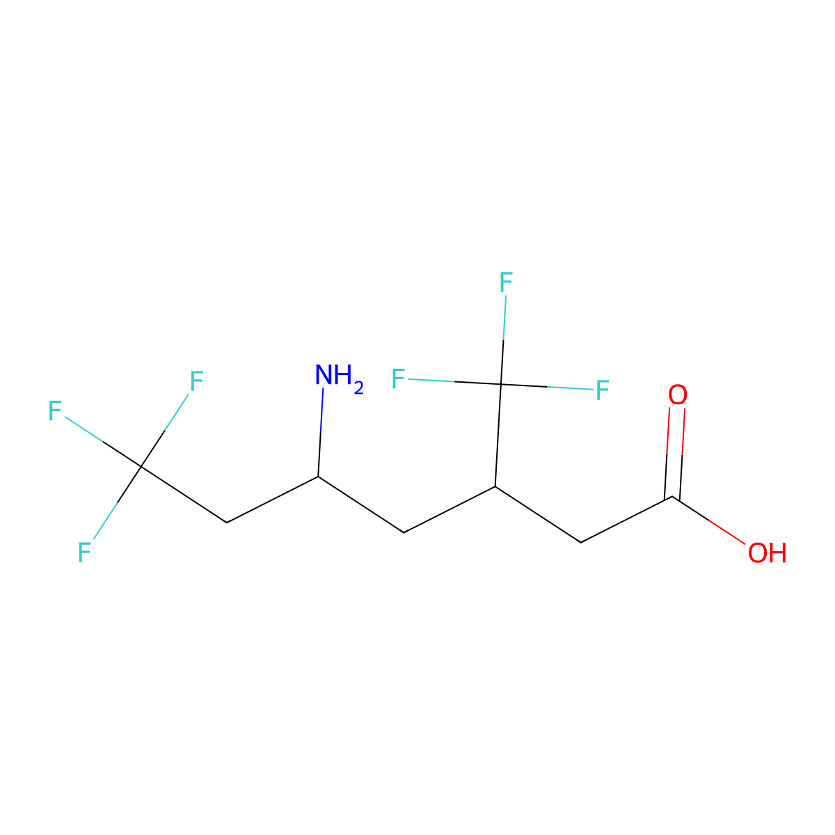 5-Amino-7,7,7-trifluoro-3-(trifluoromethyl)heptanoic acid molecular structure, CAS 2059937-14-1
