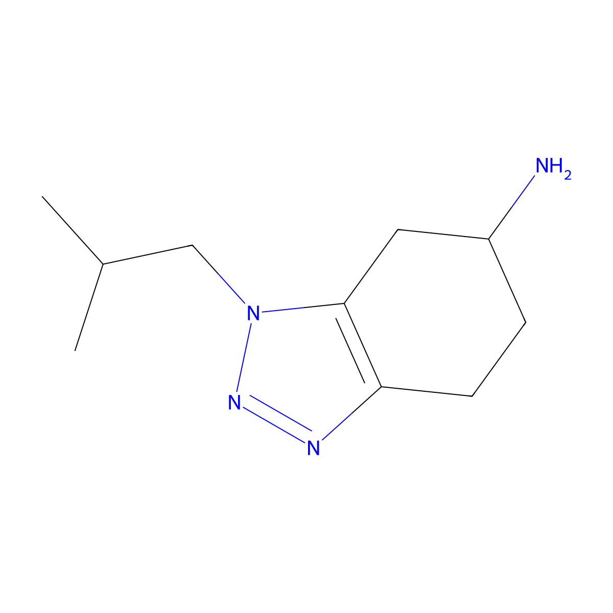 1-(2-Methylpropyl)-4,5,6,7-tetrahydro-1H-1,2,3-benzotriazol-6-amine molecular structure, CAS 2059937-17-4