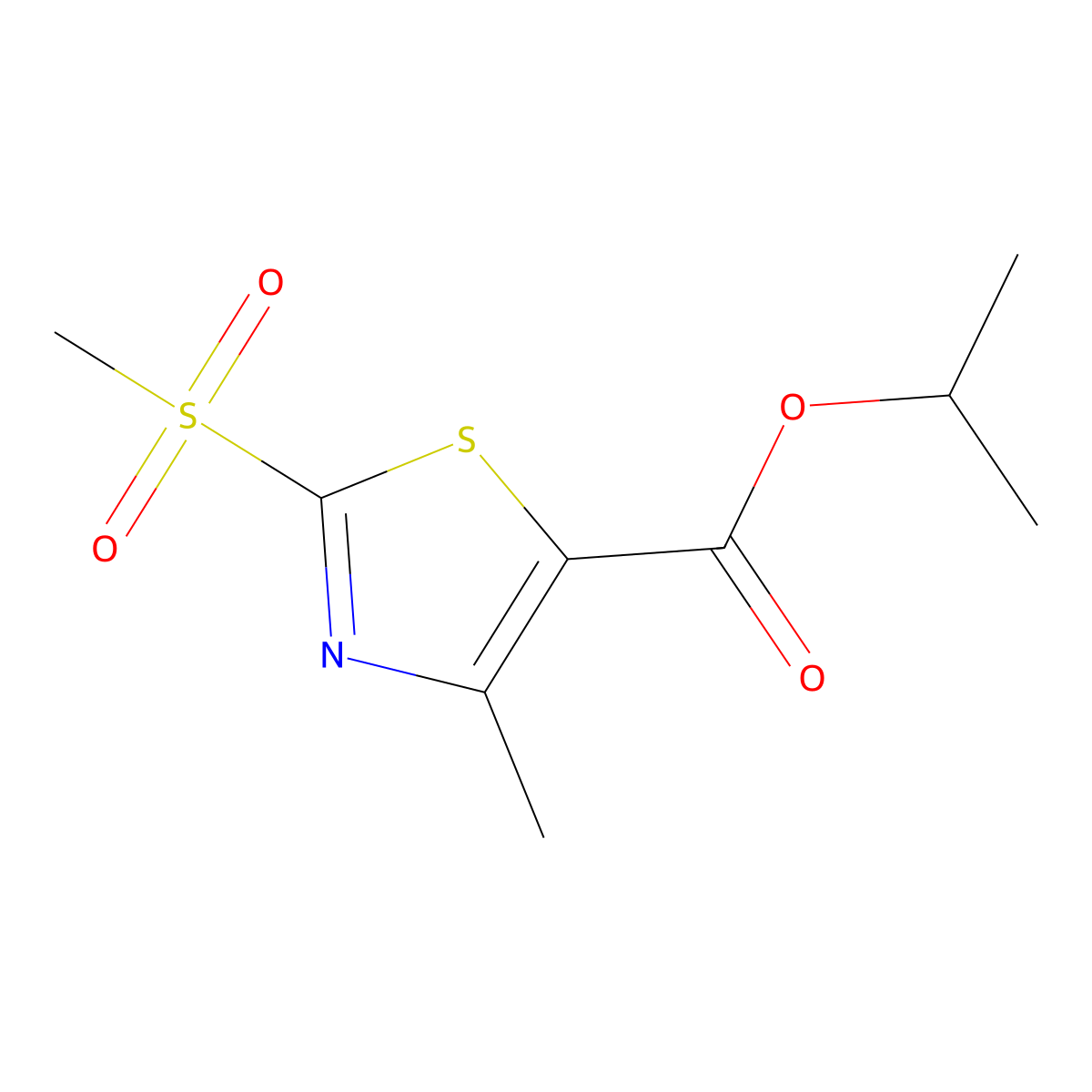 Propan-2-yl 2-methanesulfonyl-4-methyl-1,3-thiazole-5-carboxylate molecular structure, CAS 2059937-22-1