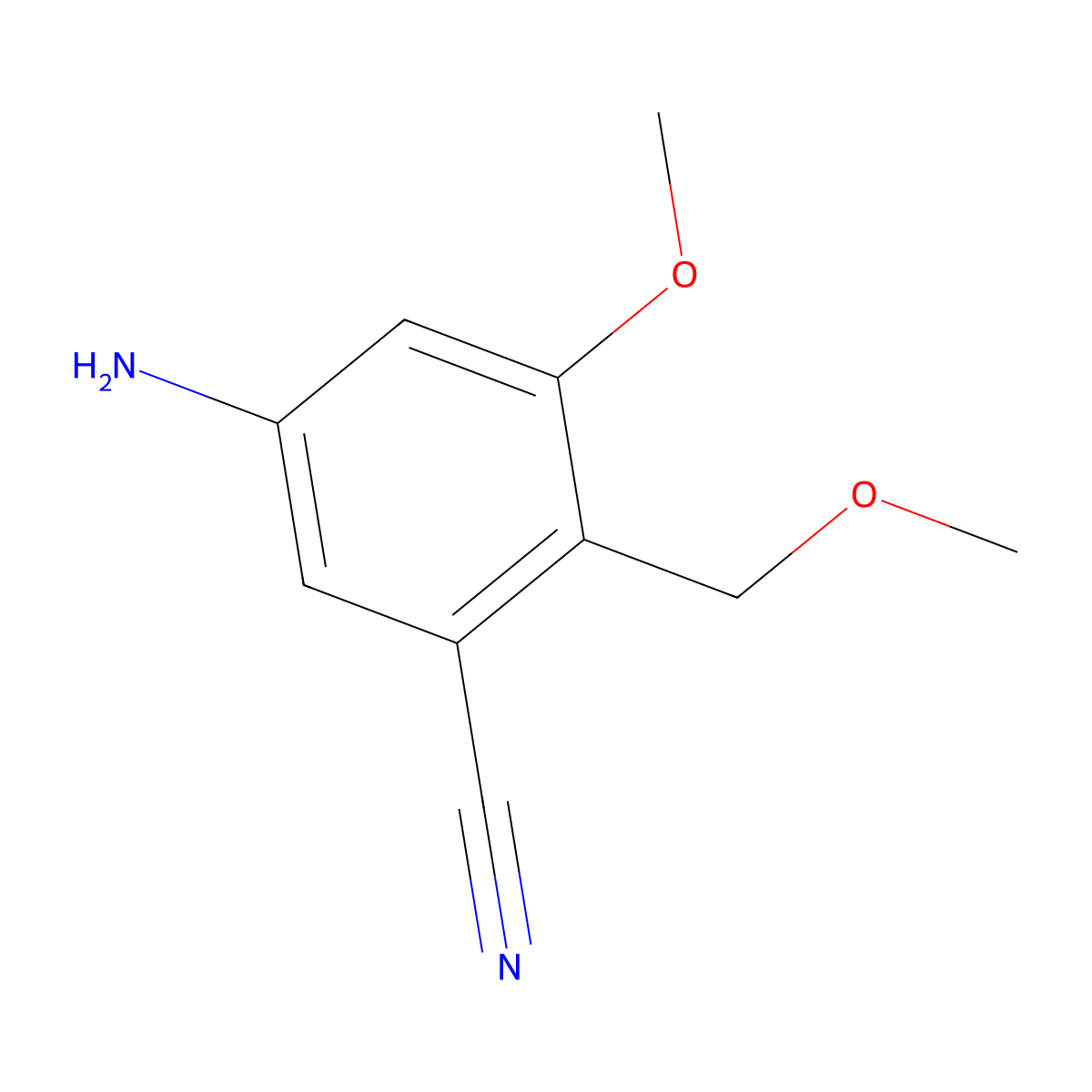 5-Amino-3-methoxy-2-(methoxymethyl)benzonitrile molecular structure, CAS 2059937-24-3