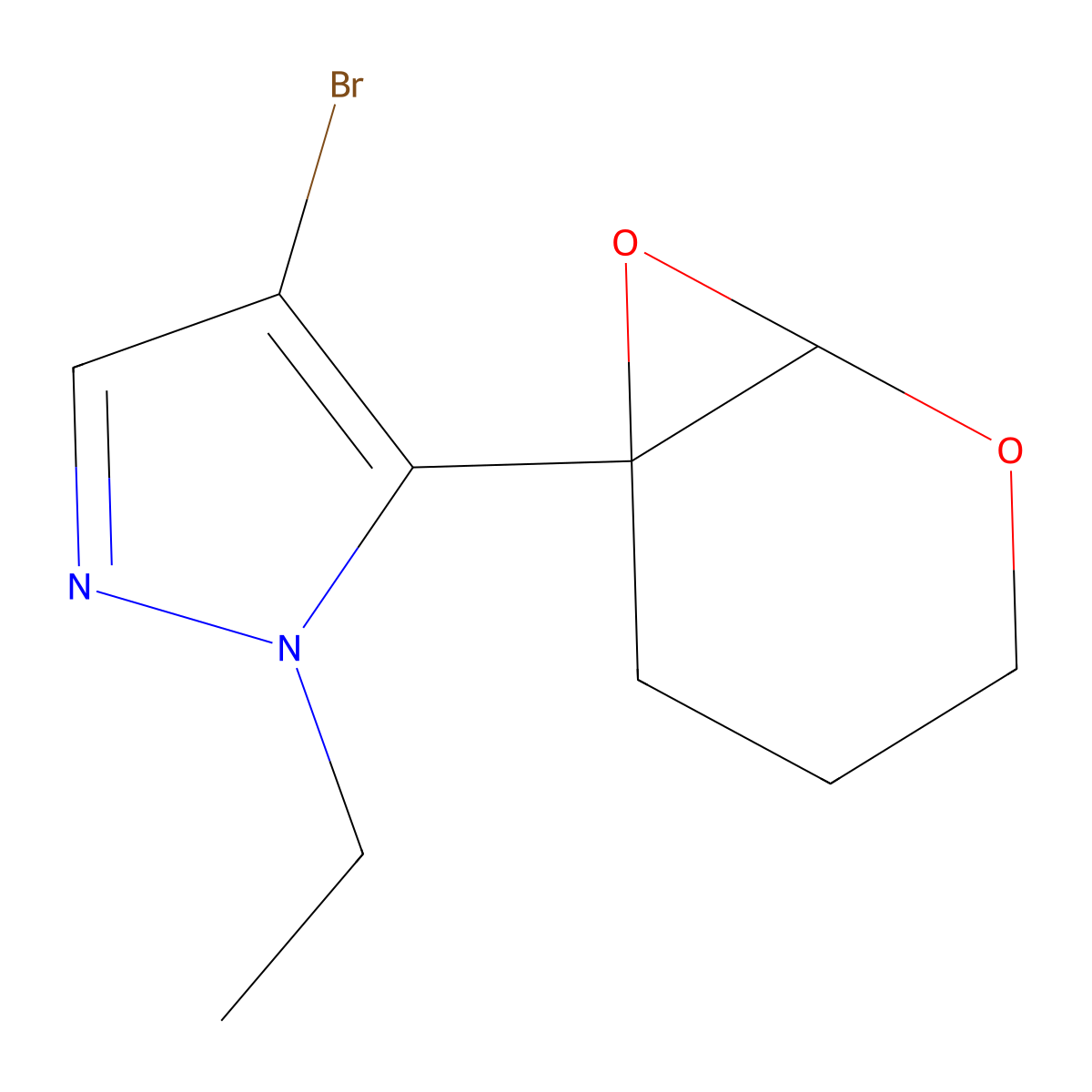 4-Bromo-5-{2,7-dioxabicyclo[4.1.0]heptan-6-yl}-1-ethyl-1H-pyrazole molecular structure, CAS 2059937-27-6