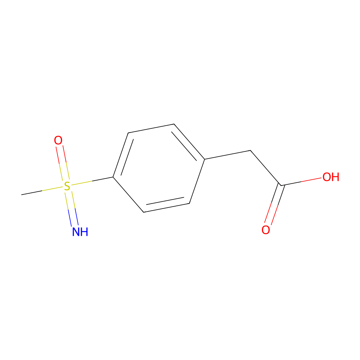 2-{4-[Imino(methyl)oxo-lambda6-sulfanyl]phenyl}acetic acid molecular structure, CAS 2059937-34-5