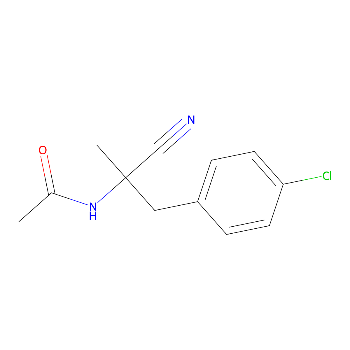 N-{1-[(4-chlorophenyl)methyl]-1-cyanoethyl}acetamide molecular structure, CAS 2059937-38-9