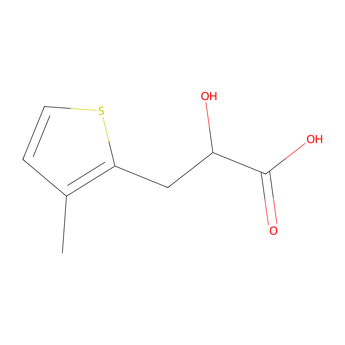 2-Hydroxy-3-(3-methylthiophen-2-yl)propanoic acid molecular structure, CAS 2059937-43-6