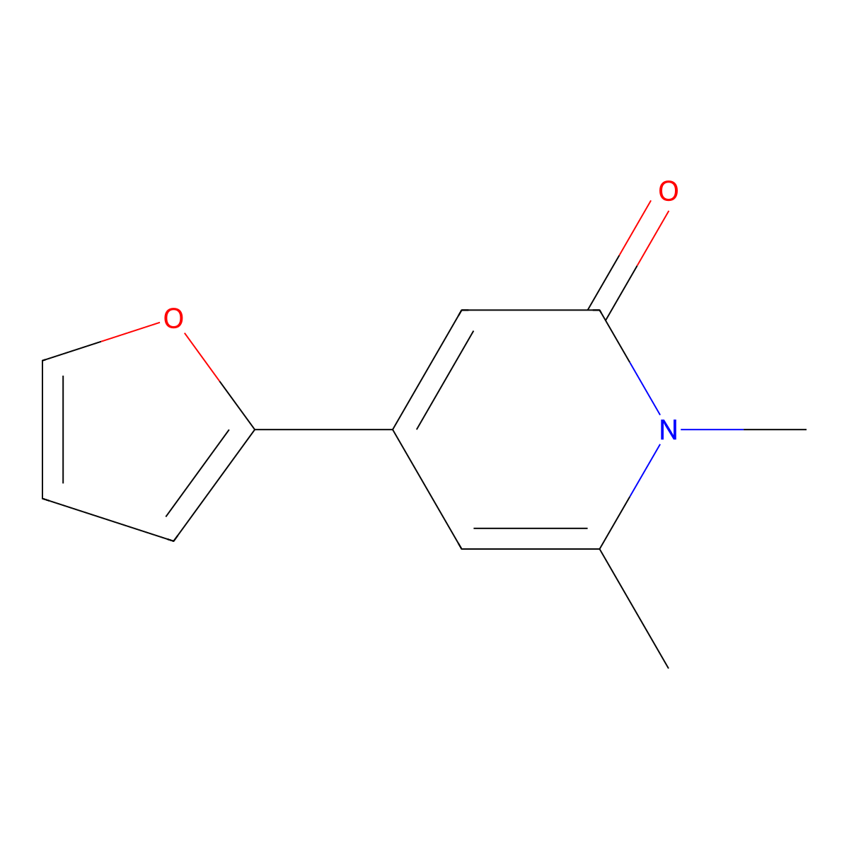 4-(Furan-2-yl)-1,6-dimethyl-1,2-dihydropyridin-2-one molecular structure, CAS 2059937-45-8