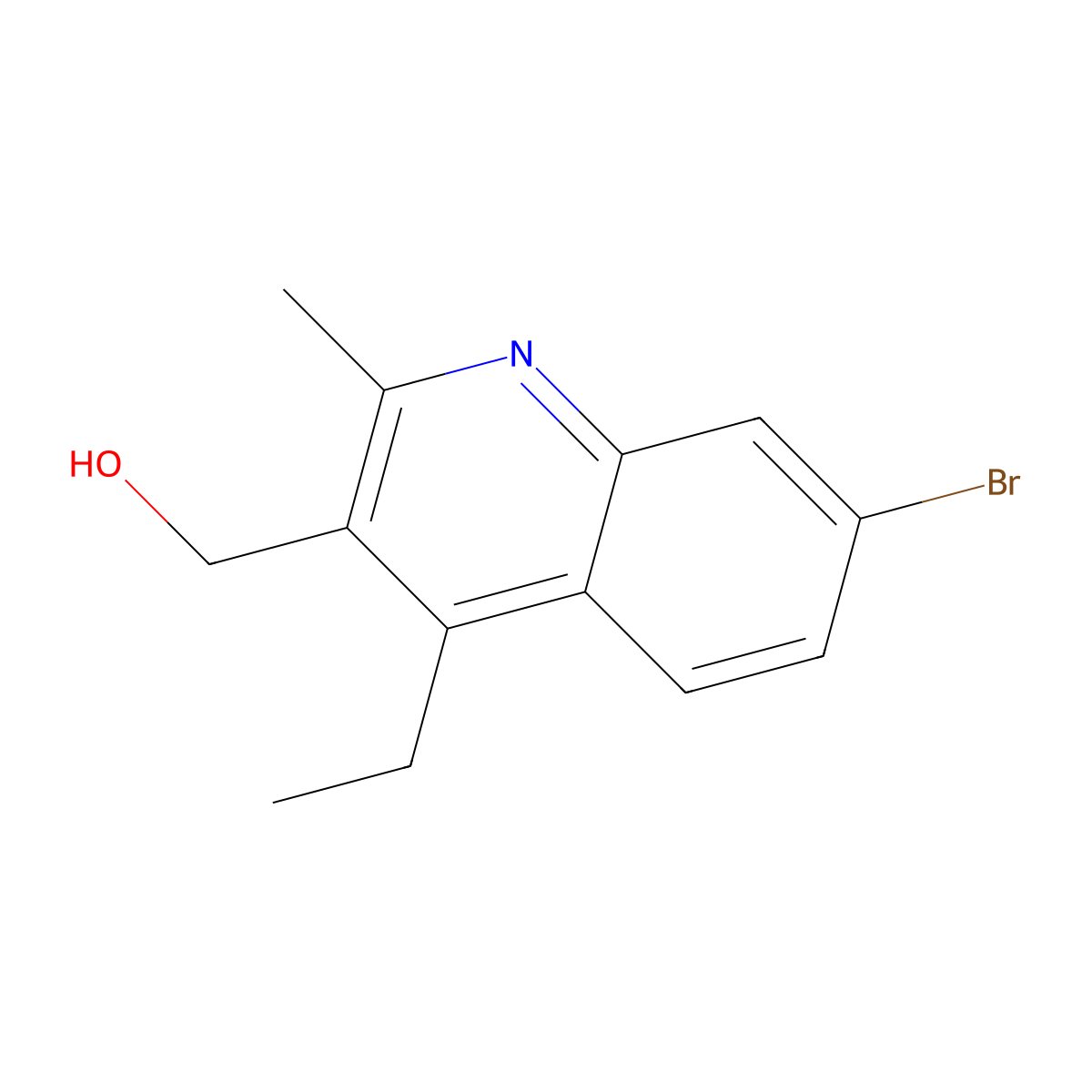 (7-Bromo-4-ethyl-2-methylquinolin-3-yl)methanol molecular structure, CAS 2059937-55-0