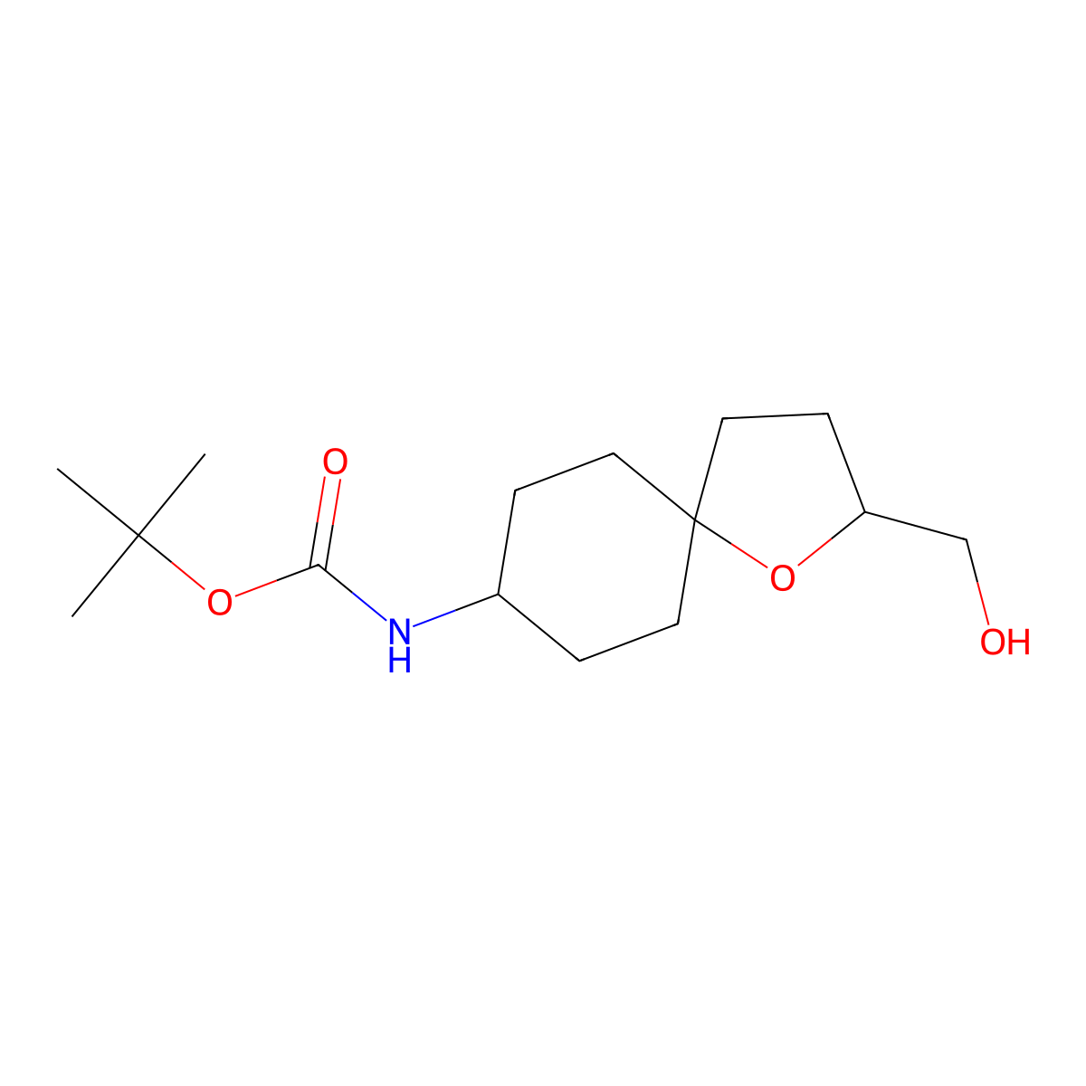 tert-Butyl N-[2-(hydroxymethyl)-1-oxaspiro[4.5]decan-8-yl]carbamate molecular structure, CAS 2059937-63-0