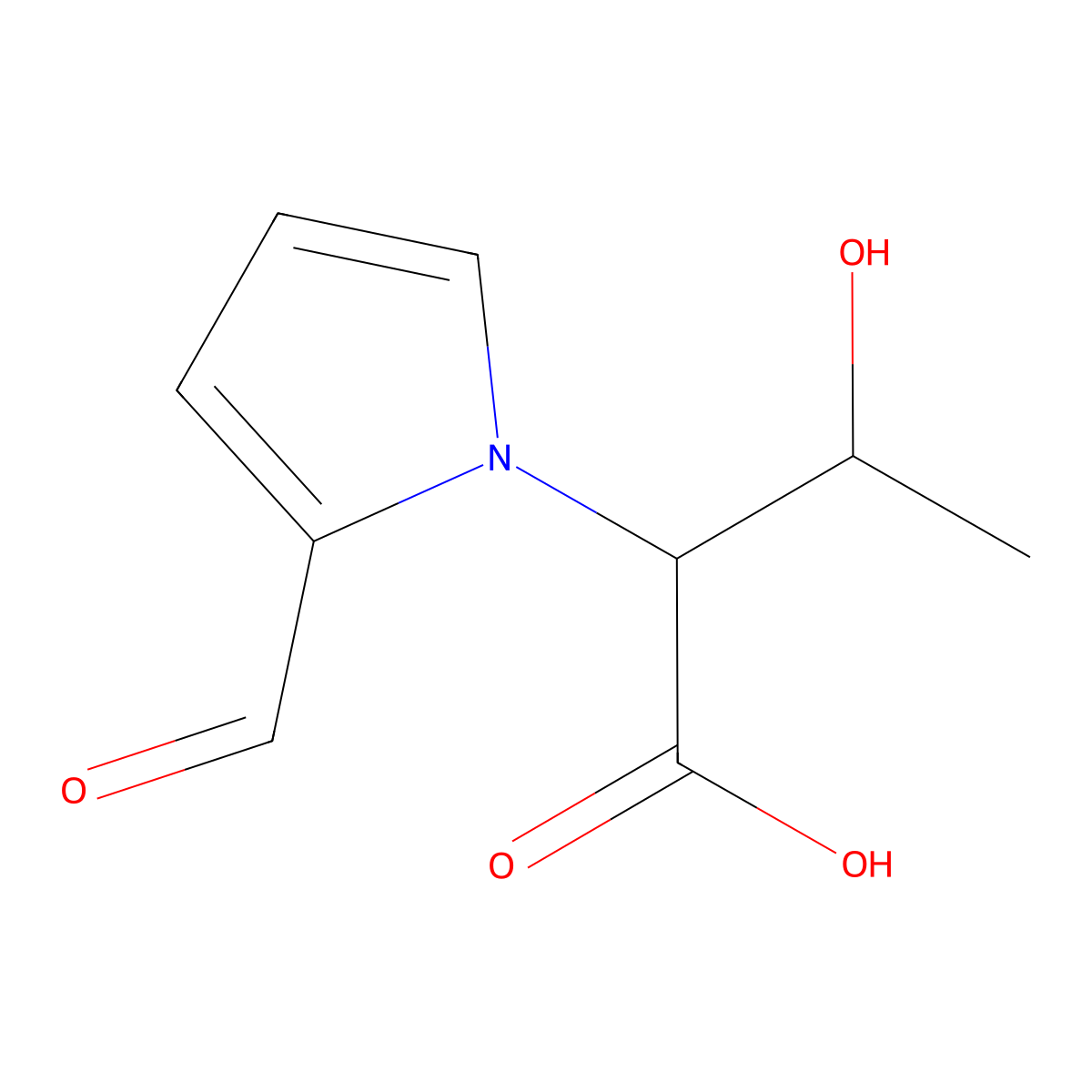 2-(2-Formyl-1H-pyrrol-1-yl)-3-hydroxybutanoic acid molecular structure, CAS 2059937-70-9