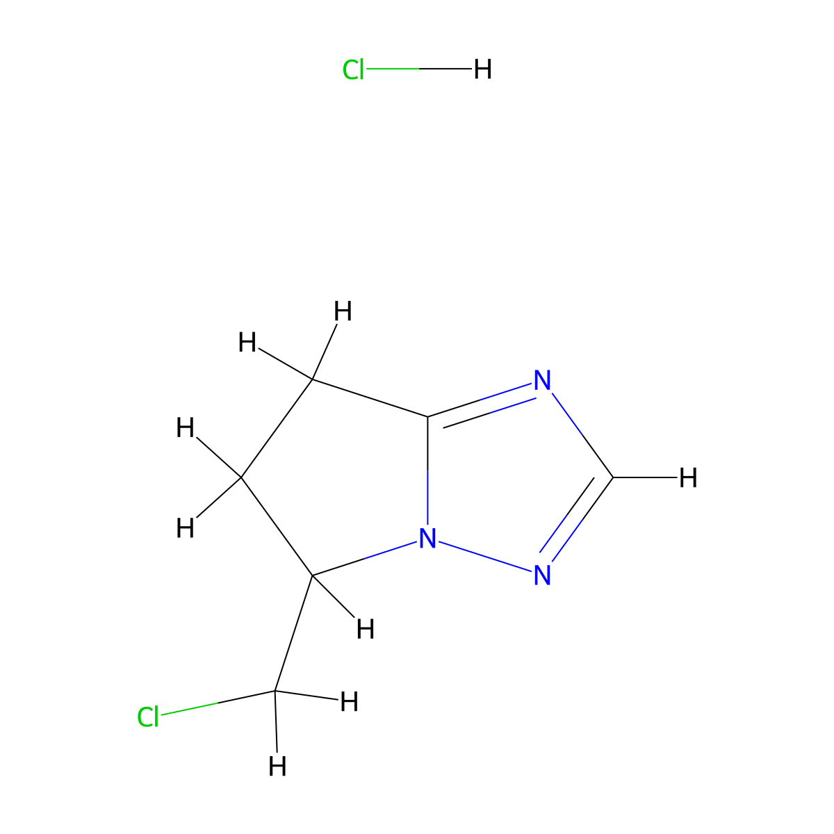 5-(chloromethyl)-5H,6H,7H-pyrrolo(1,2-b)(1,2,4)triazole hydrochloride molecular structure, CAS 2059937-81-2