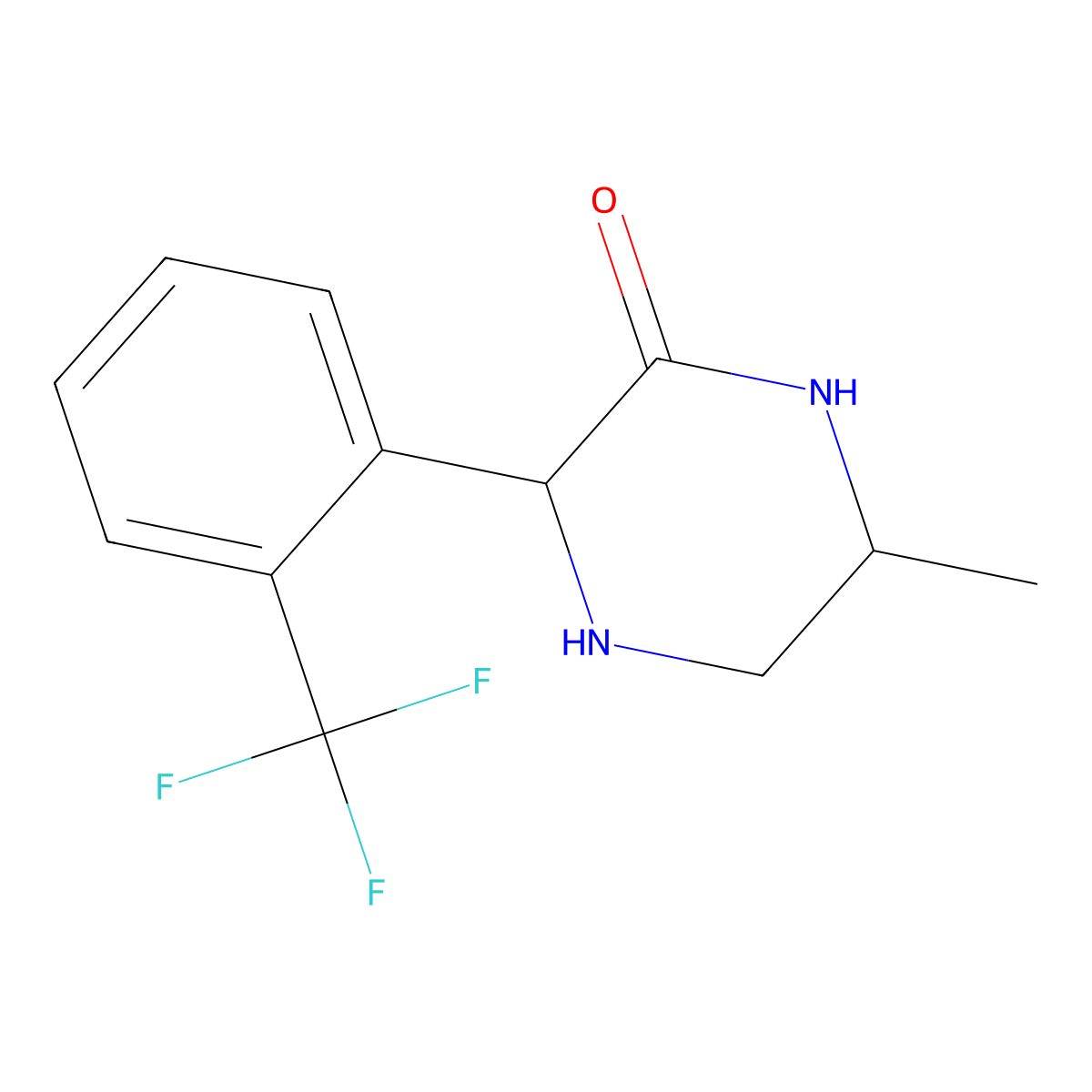 6-Methyl-3-[2-(trifluoromethyl)phenyl]piperazin-2-one molecular structure, CAS 2059937-85-6