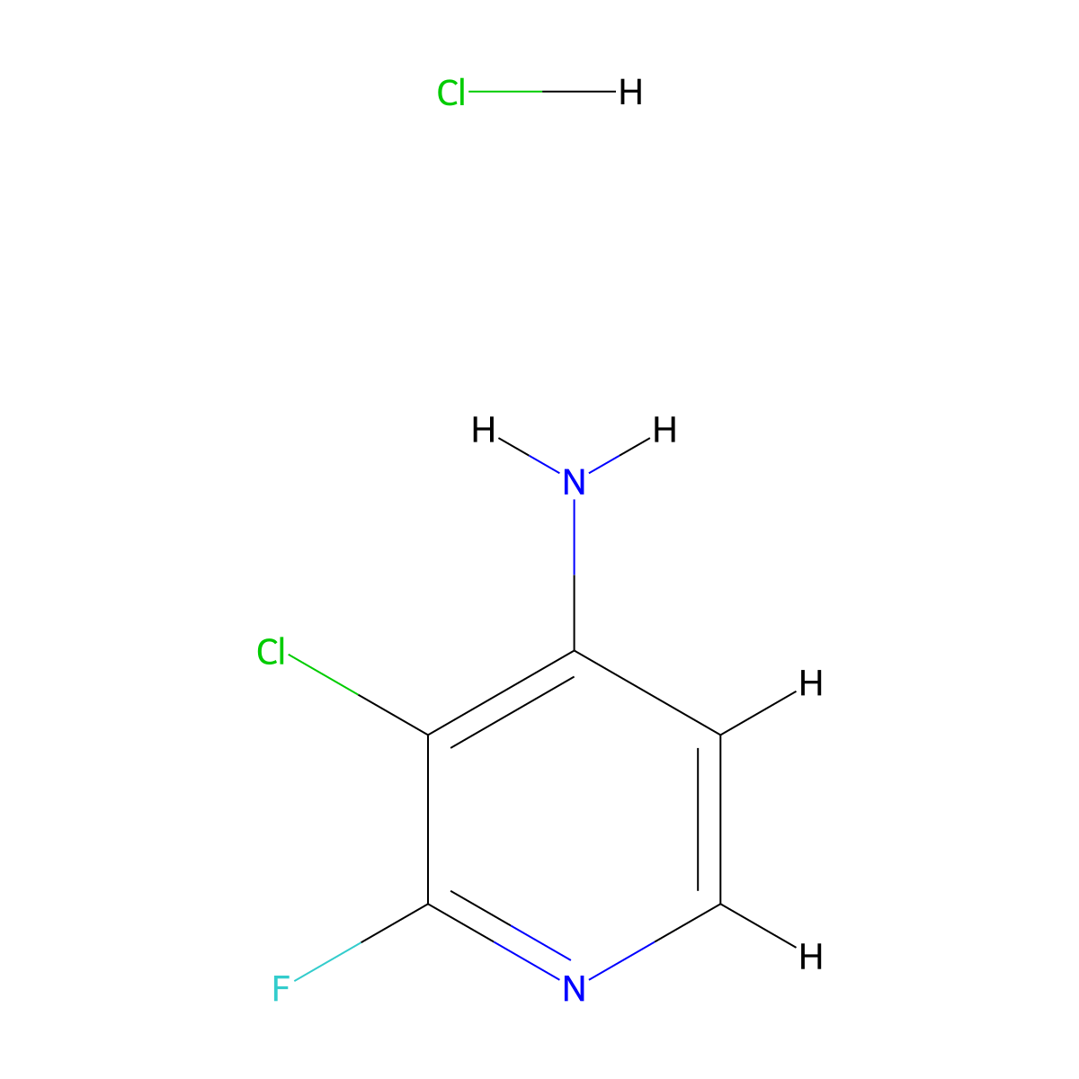 3-Chloro-2-fluoropyridin-4-amine hydrochloride molecular structure, CAS 2059937-88-9