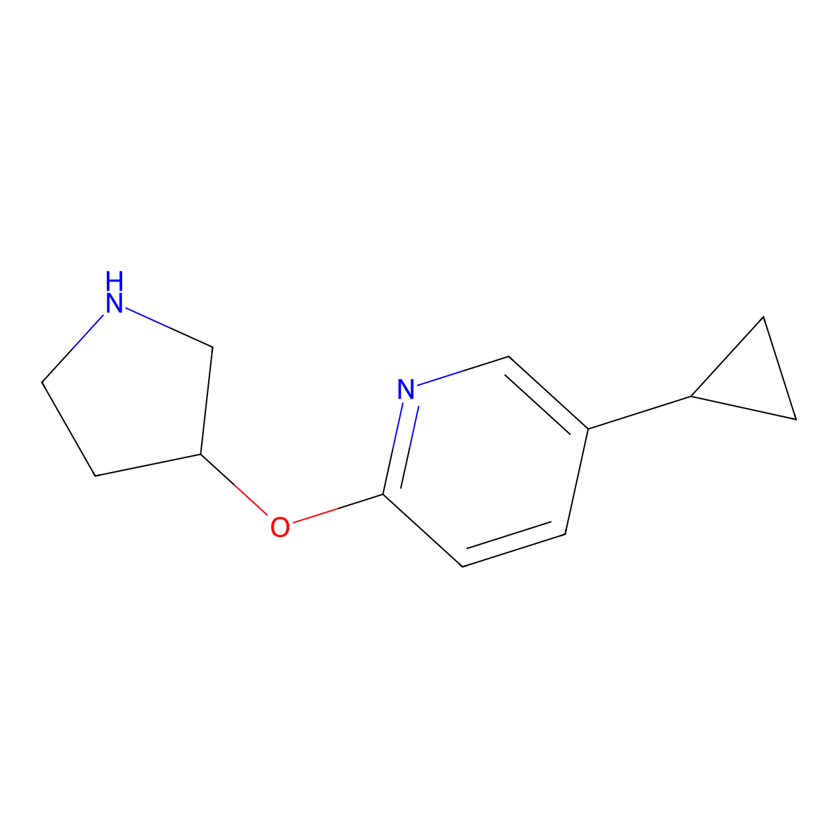5-Cyclopropyl-2-(pyrrolidin-3-yloxy)pyridine molecular structure, CAS 2059937-90-3
