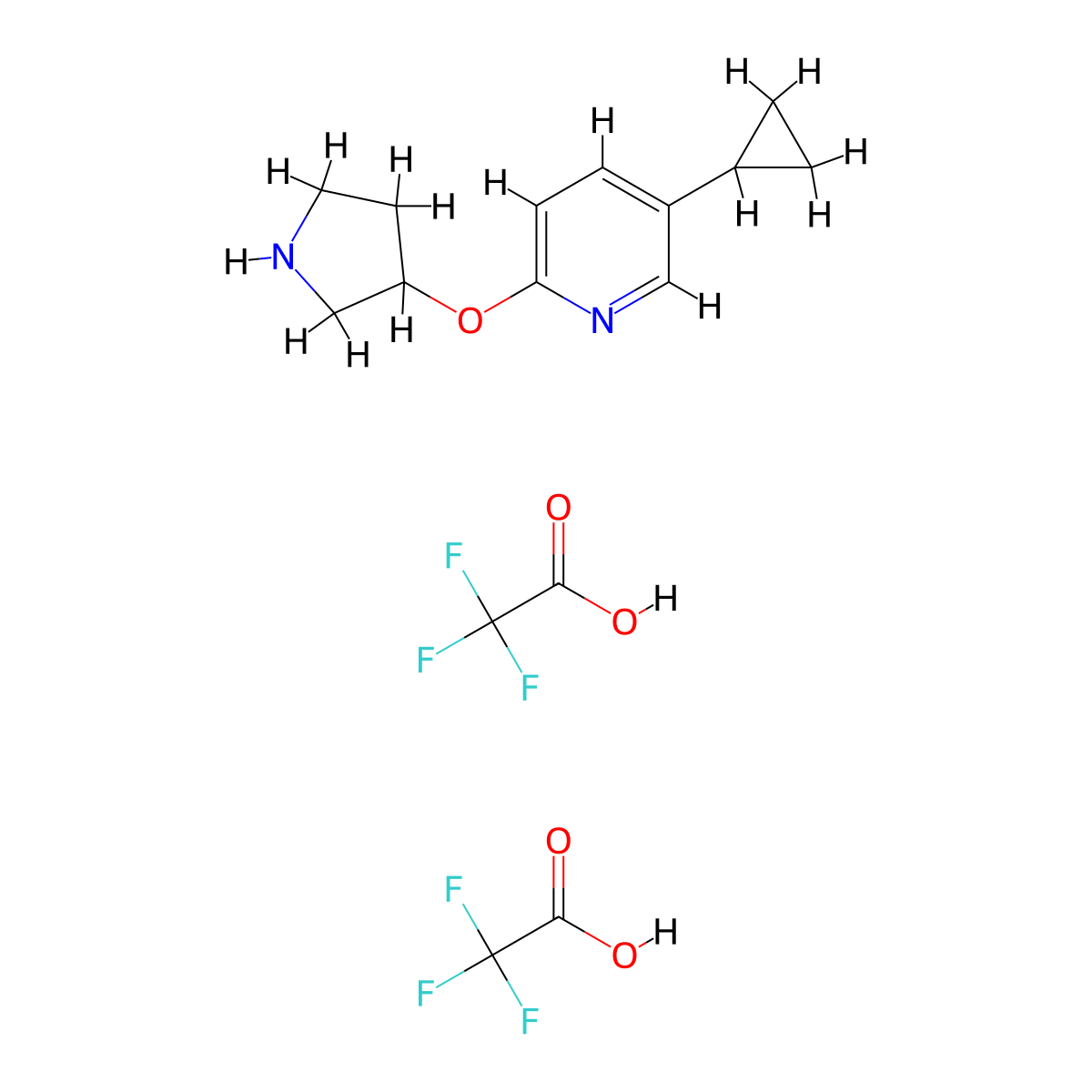 5-Cyclopropyl-2-(pyrrolidin-3-yloxy)pyridine; bis(trifluoroacetic acid) molecular structure, CAS 2059937-91-4