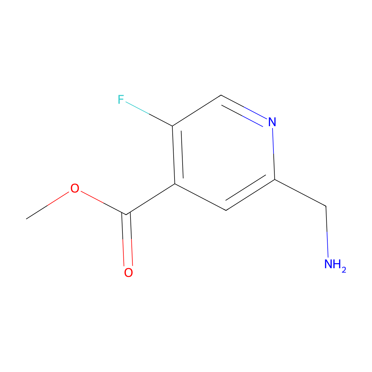 Methyl 2-(aminomethyl)-5-fluoropyridine-4-carboxylate molecular structure, CAS 2059937-94-7