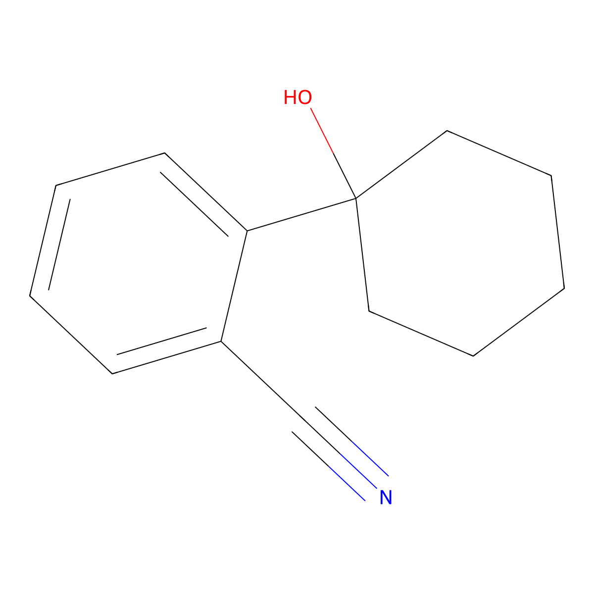 2-(1-Hydroxycyclohexyl)benzonitrile molecular structure, CAS 2059937-97-0