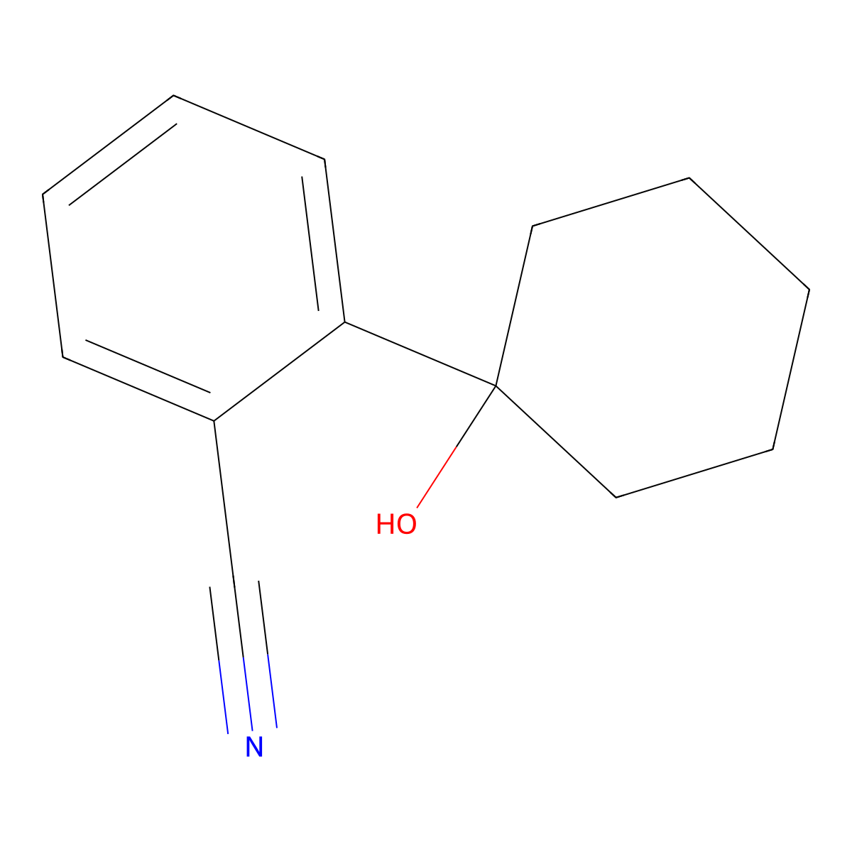 2-(1-Hydroxycyclohexyl)benzonitrile molecular structure, CAS 2059937-97-0