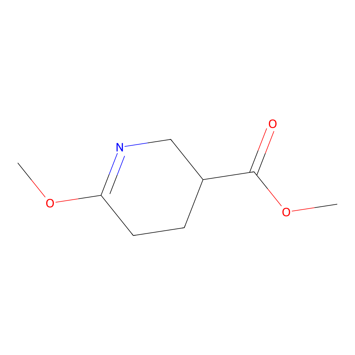 Methyl 6-methoxy-2,3,4,5-tetrahydropyridine-3-carboxylate molecular structure, CAS 2059938-00-8