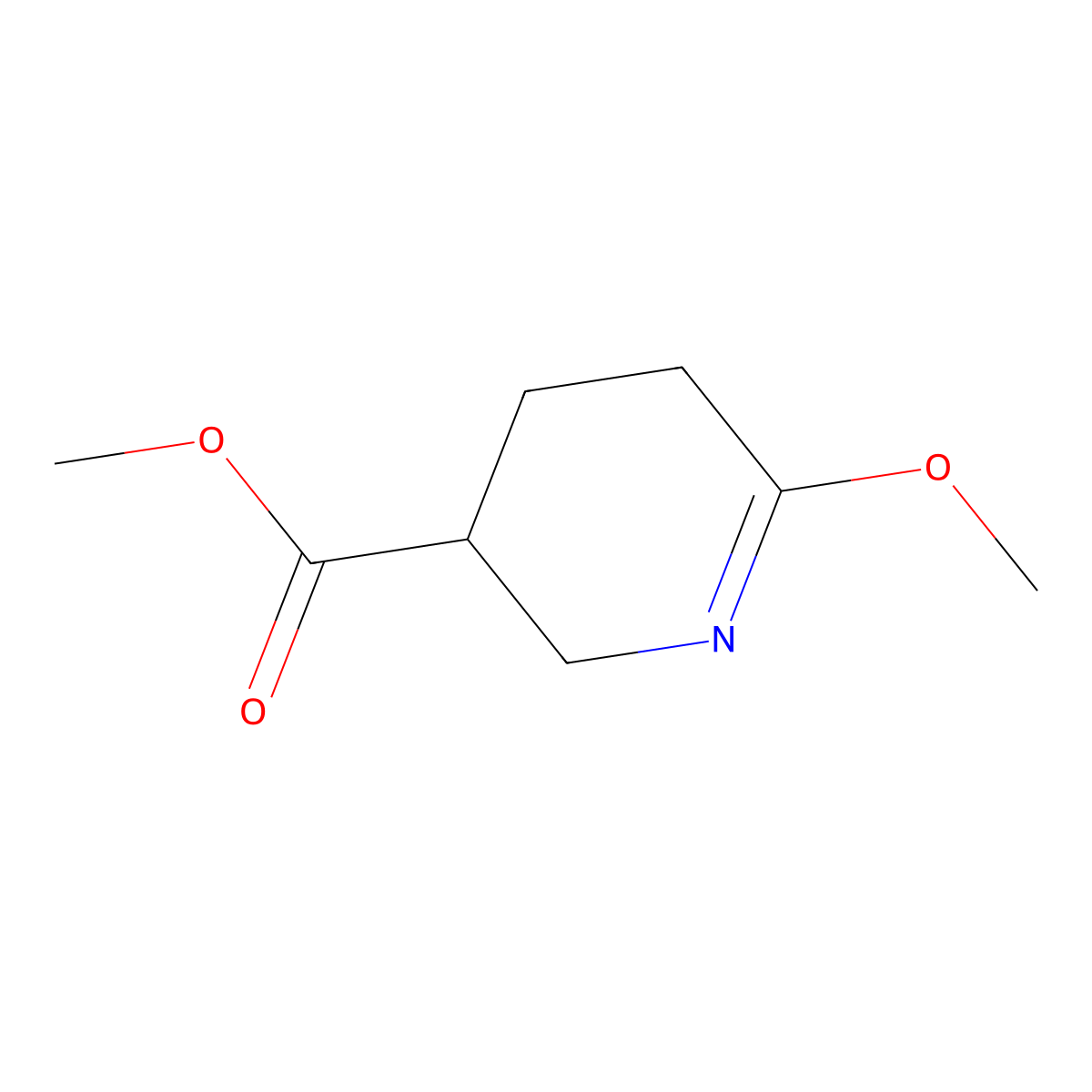 Methyl 6-methoxy-2,3,4,5-tetrahydropyridine-3-carboxylate molecular structure, CAS 2059938-00-8