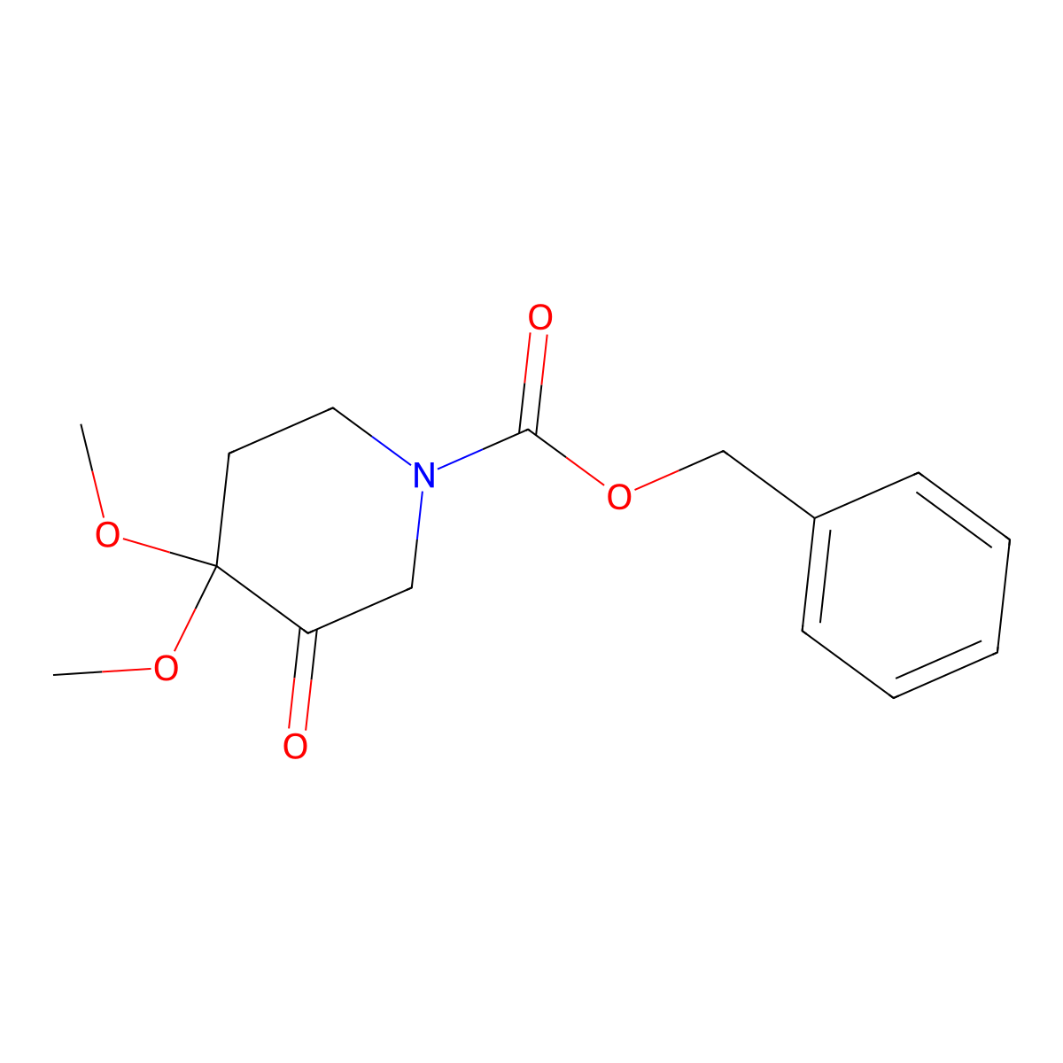 Benzyl 4,4-dimethoxy-3-oxopiperidine-1-carboxylate molecular structure, CAS 2059938-03-1