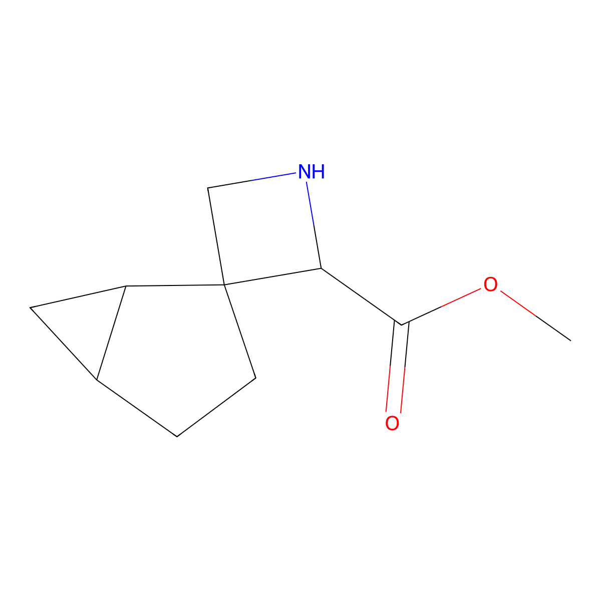 Methyl spiro[azetidine-3,2'-bicyclo[3.1.0]hexane]-2-carboxylate molecular structure, CAS 2059938-17-7
