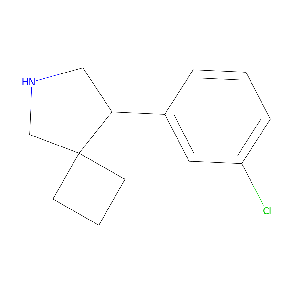 8-(3-Chlorophenyl)-6-azaspiro[3.4]octane molecular structure, CAS 2059938-19-9