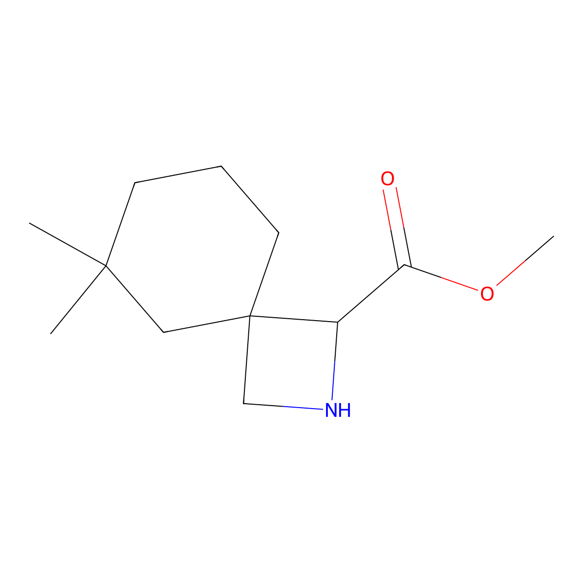 Methyl 6,6-dimethyl-2-azaspiro[3.5]nonane-1-carboxylate molecular structure, CAS 2059938-20-2