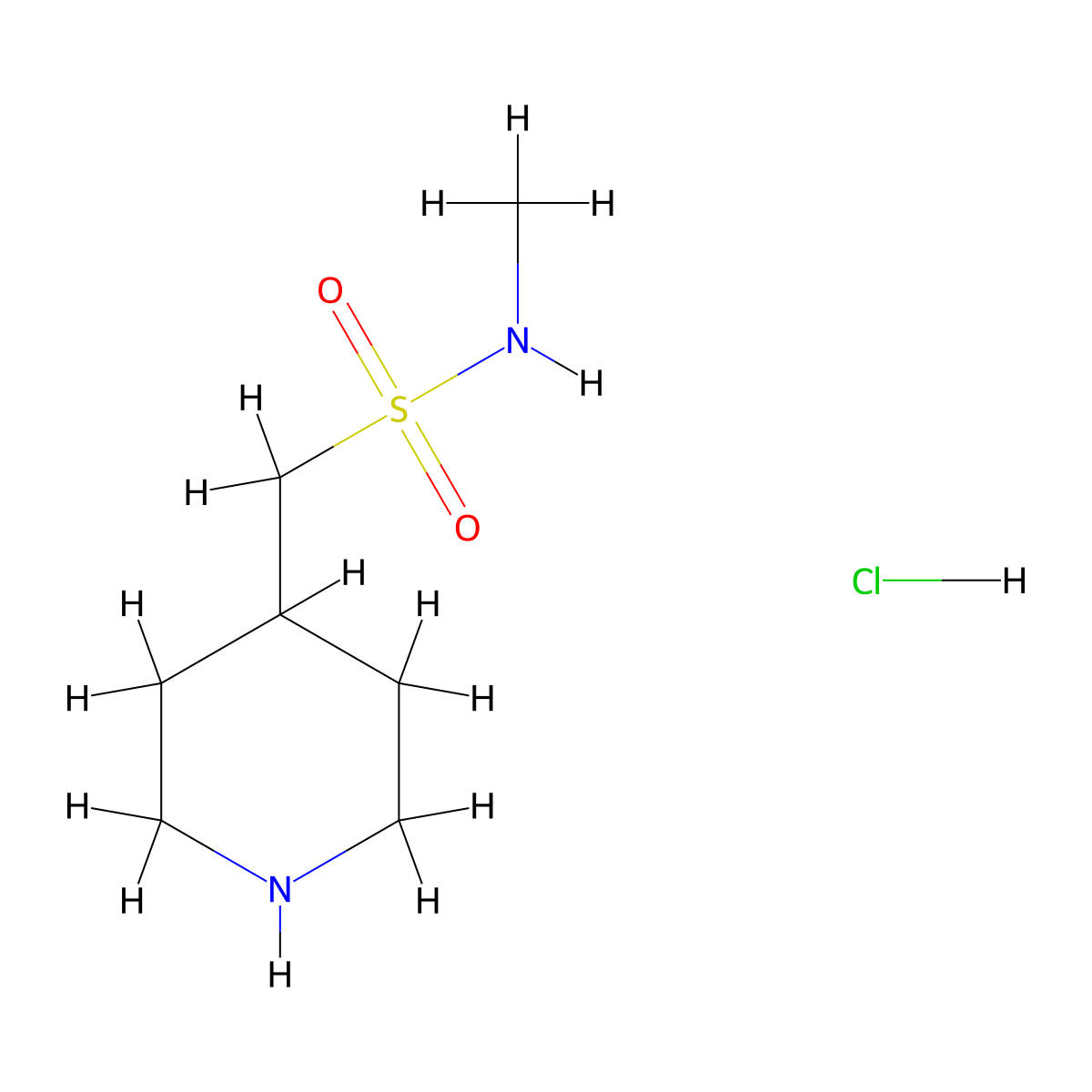 N-Methyl-1-(piperidin-4-yl)methanesulfonamide hydrochloride molecular structure, CAS 2059938-21-3