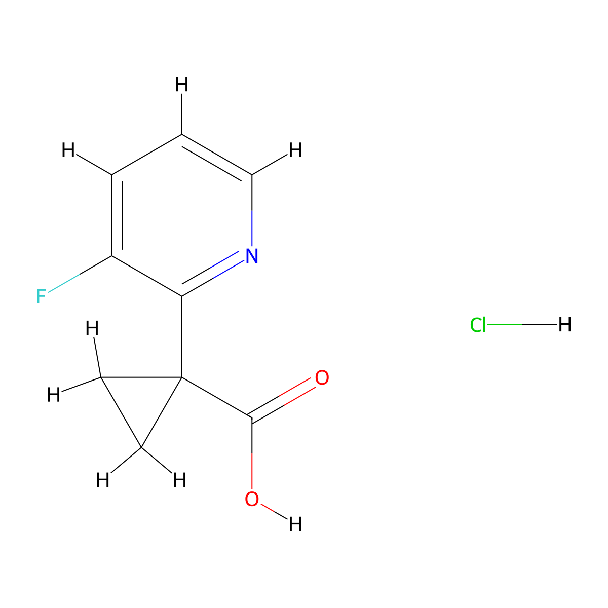 1-(3-Fluoropyridin-2-yl)cyclopropane-1-carboxylic acid hydrochloride molecular structure, CAS 2059938-22-4