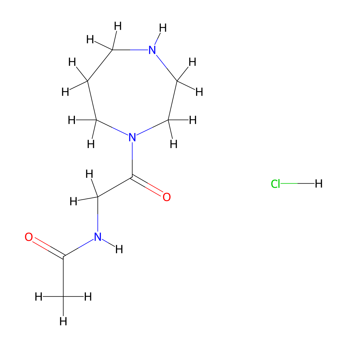 N-[2-(1,4-diazepan-1-yl)-2-oxoethyl]acetamide hydrochloride molecular structure, CAS 2059938-23-5