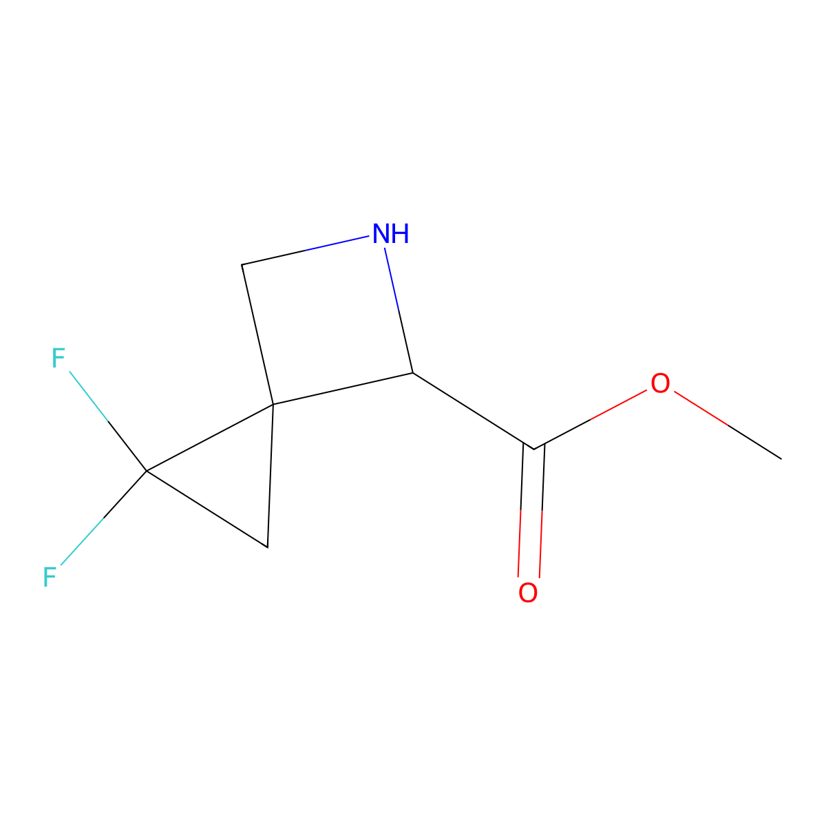 Methyl 1,1-difluoro-5-azaspiro[2.3]hexane-4-carboxylate molecular structure, CAS 2059938-27-9