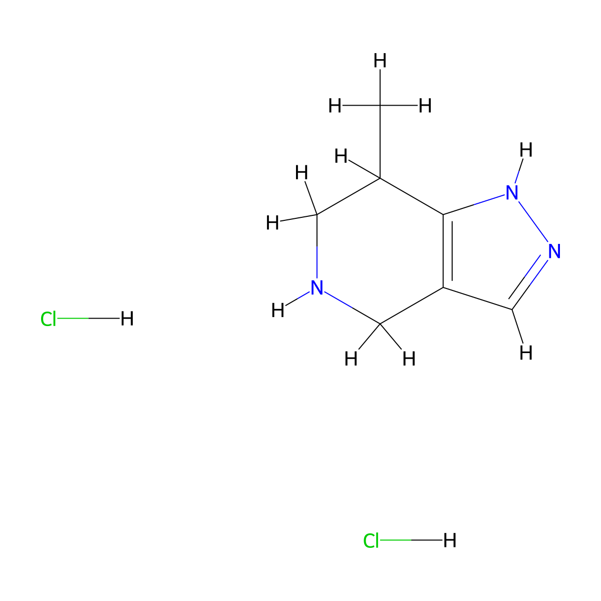 7-methyl-2H,4H,5H,6H,7H-pyrazolo(4,3-c)pyridine dihydrochloride molecular structure, CAS 2059938-31-5