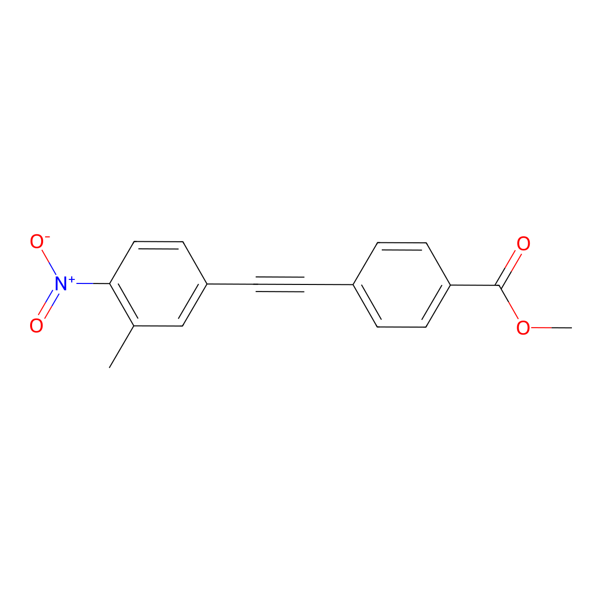 Methyl 4-[2-(3-methyl-4-nitrophenyl)ethynyl]benzoate molecular structure, CAS 2059938-33-7